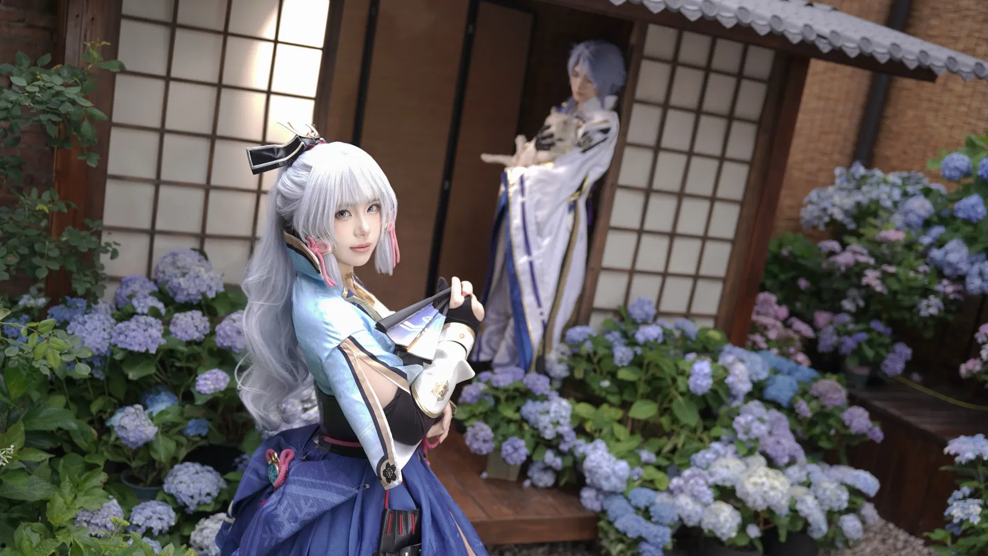【神裡綾華cos】原神神裡兄妹的繡球花之約