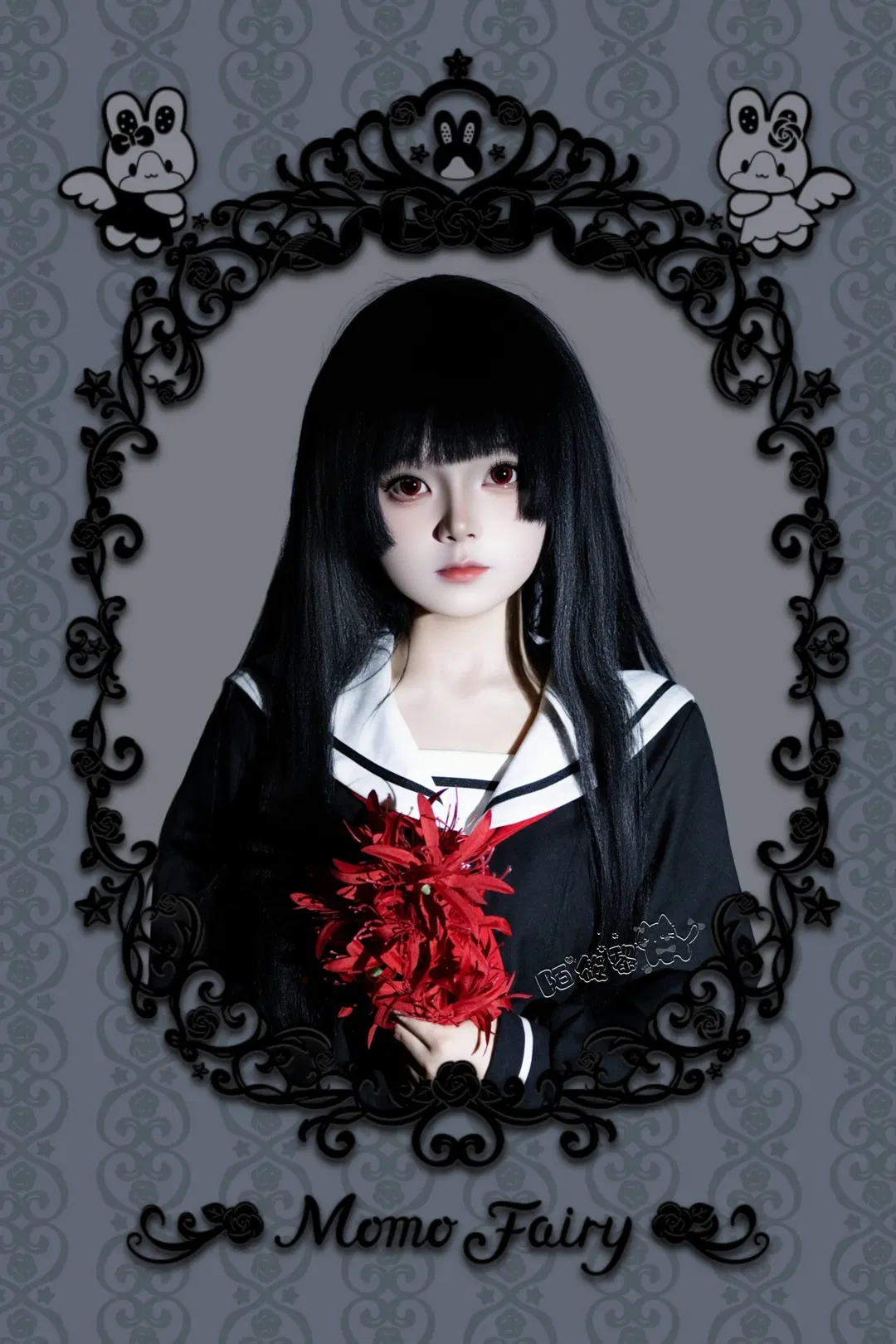 【閻魔愛cos】黑長直與紅眼，還原地獄少女的經典哥特造型 - 第 1 張
