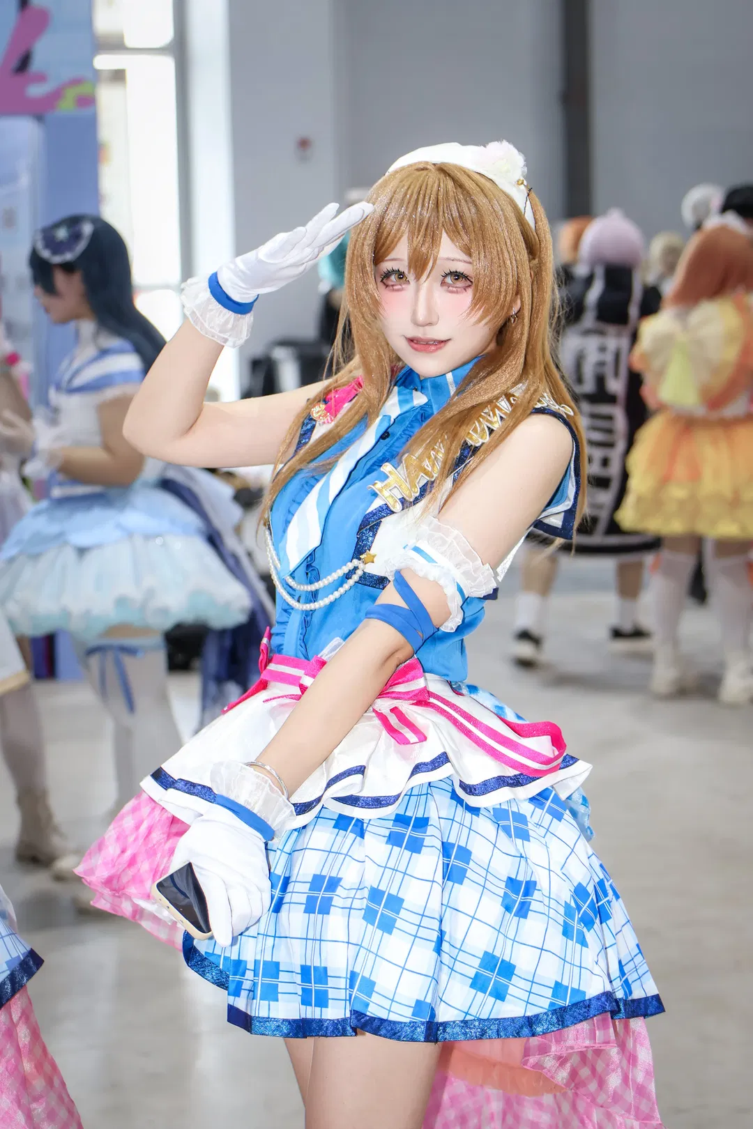 【国木田花丸cos】Aqours蓝白打歌服梦乡展子速咔 - 第 1 张