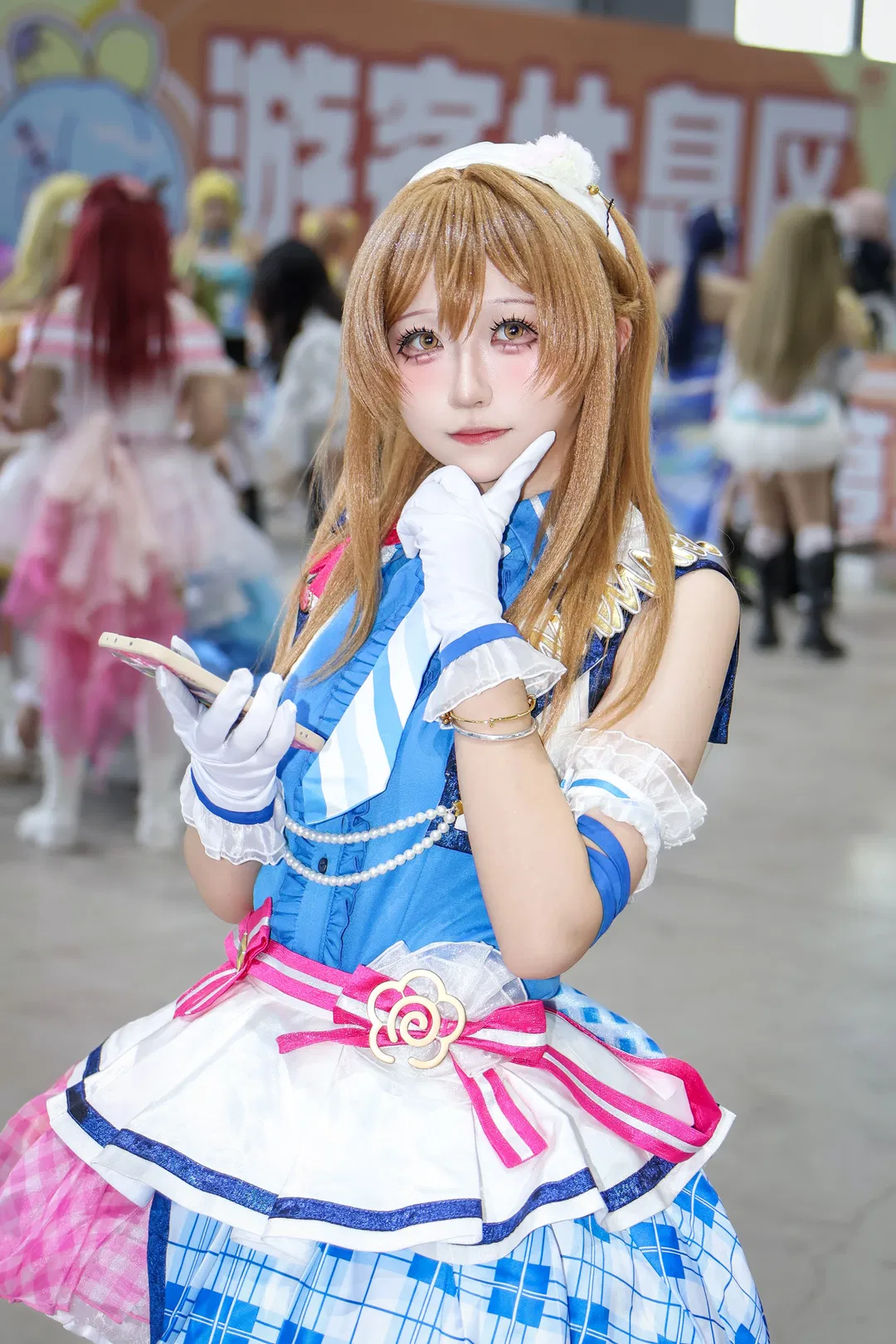 【国木田花丸cos】Aqours蓝白打歌服梦乡展子速咔 - 第 2 张