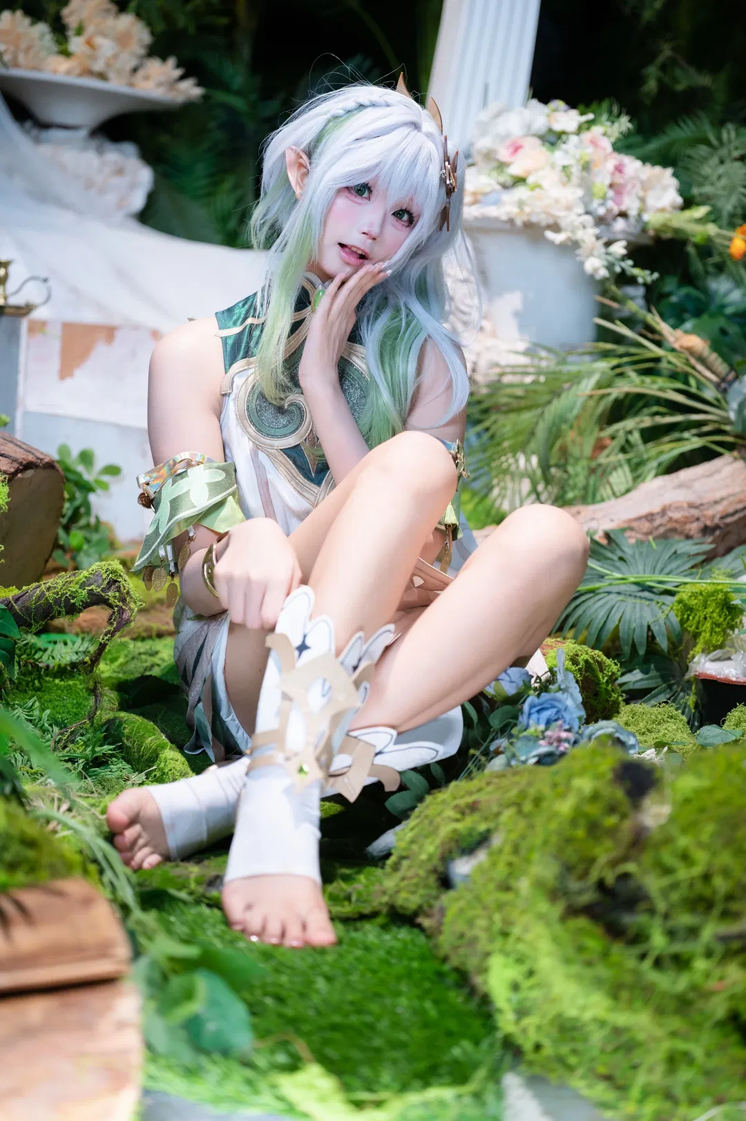 【纳西妲cos】原神里的白绿精灵，在森林中与你相遇 - 第 1 张