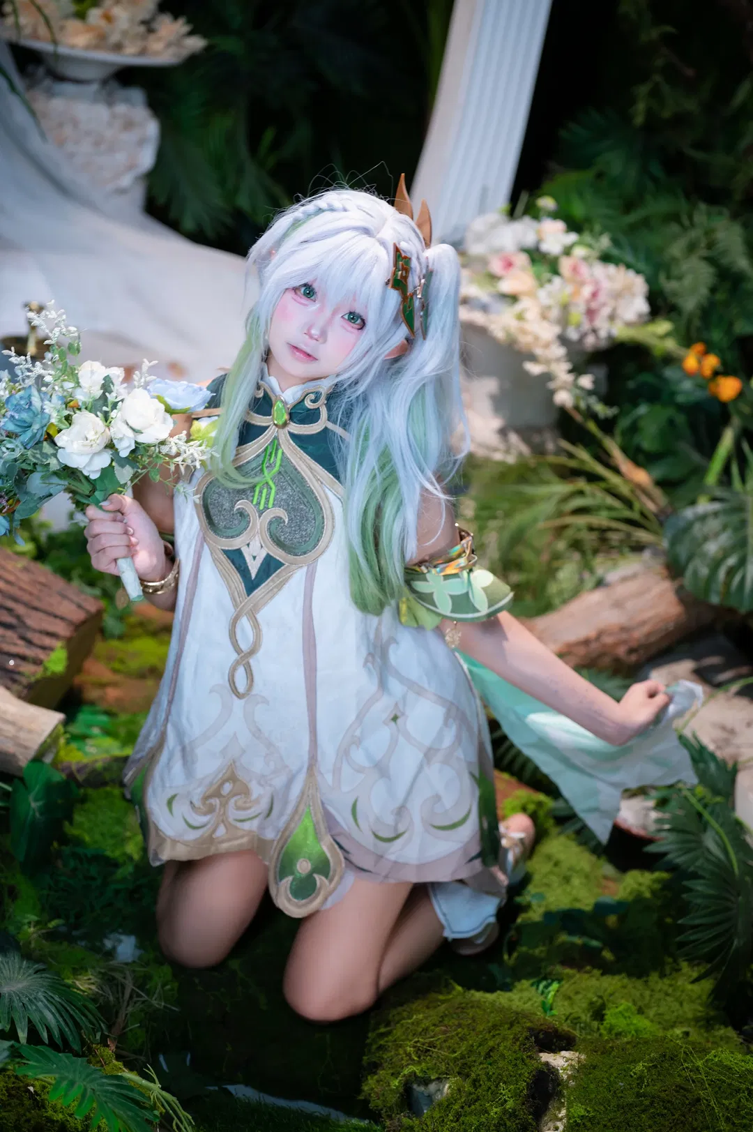 【纳西妲cos】原神里的白绿精灵，在森林中与你相遇 - 第 3 张