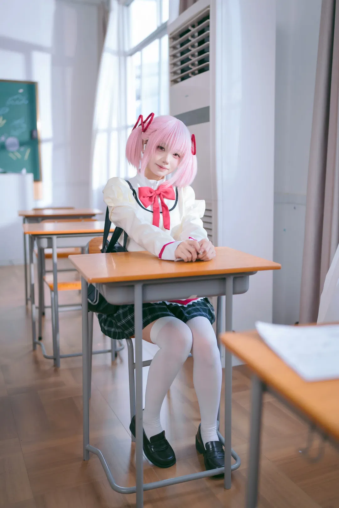 【鹿目圆cos】魔法少女小圆，在校园里把二次元变成现实 - 第 10 张
