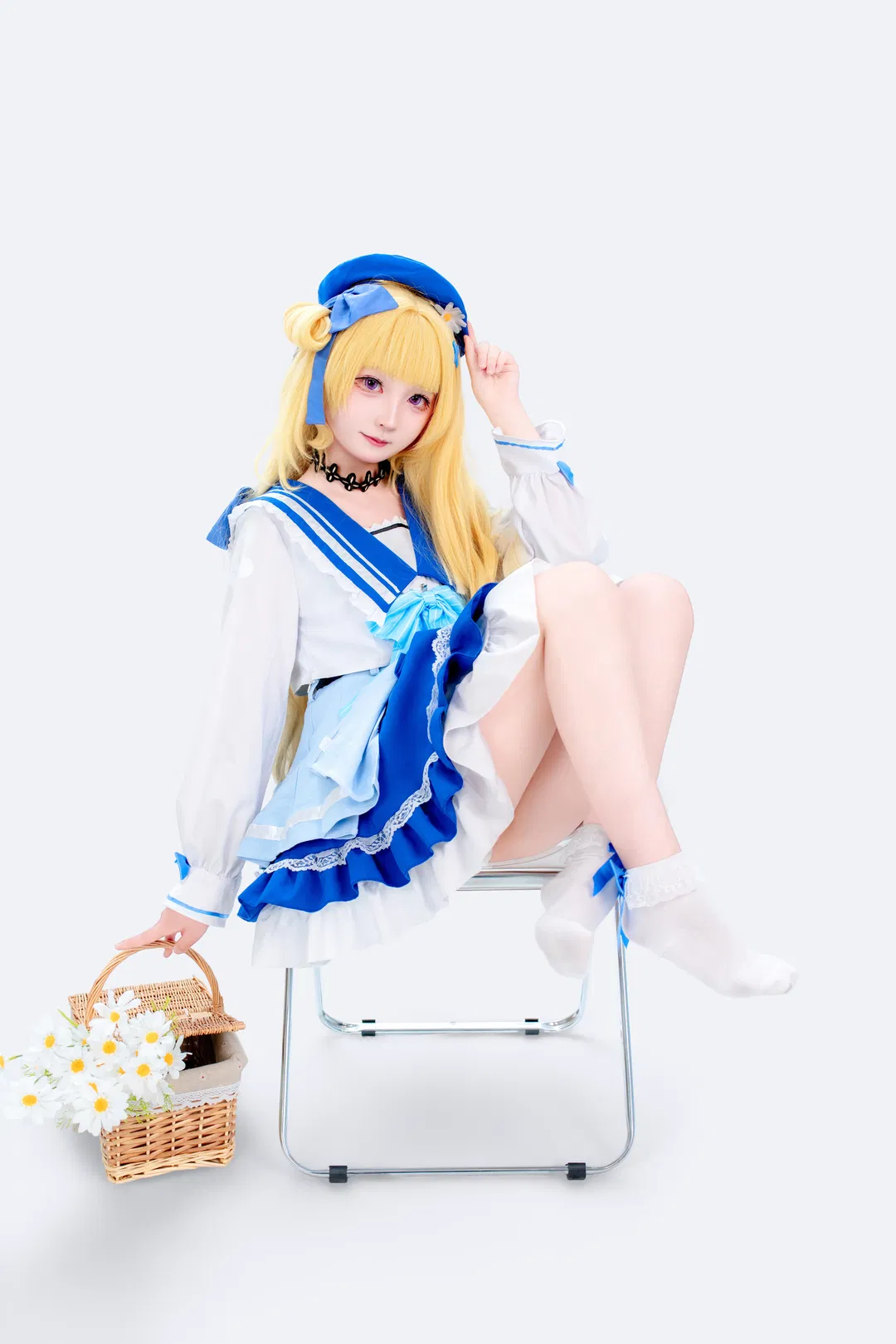 【菲比cos】鸣潮里的蓝色水手服太可爱了 - 第 4 张