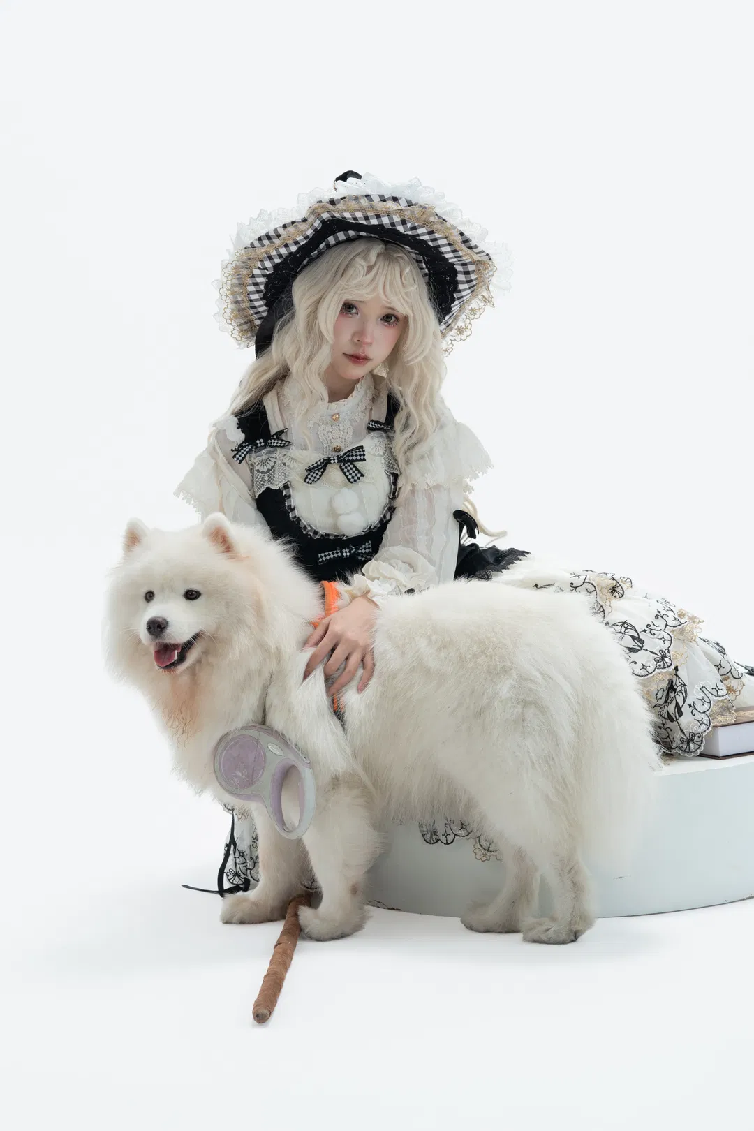黑白格纹魔女Lolita，白棚人宠写真拍摄记录 - 第 10 张