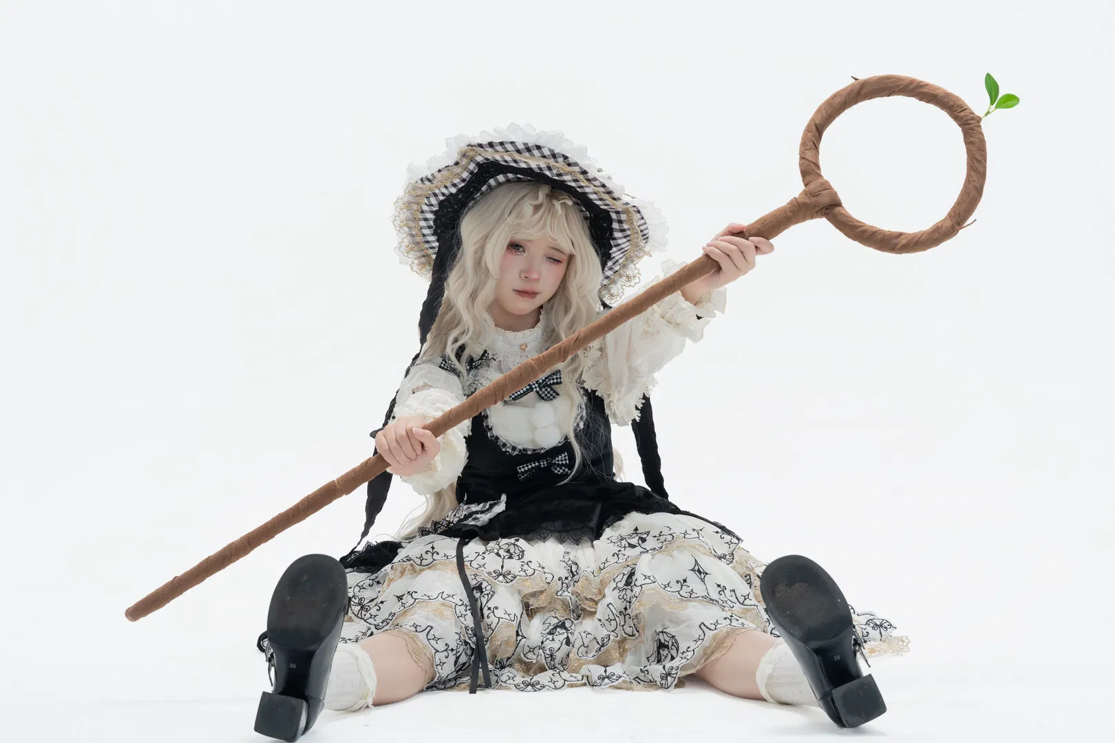 黑白格纹魔女Lolita，白棚人宠写真拍摄记录 - 第 6 张