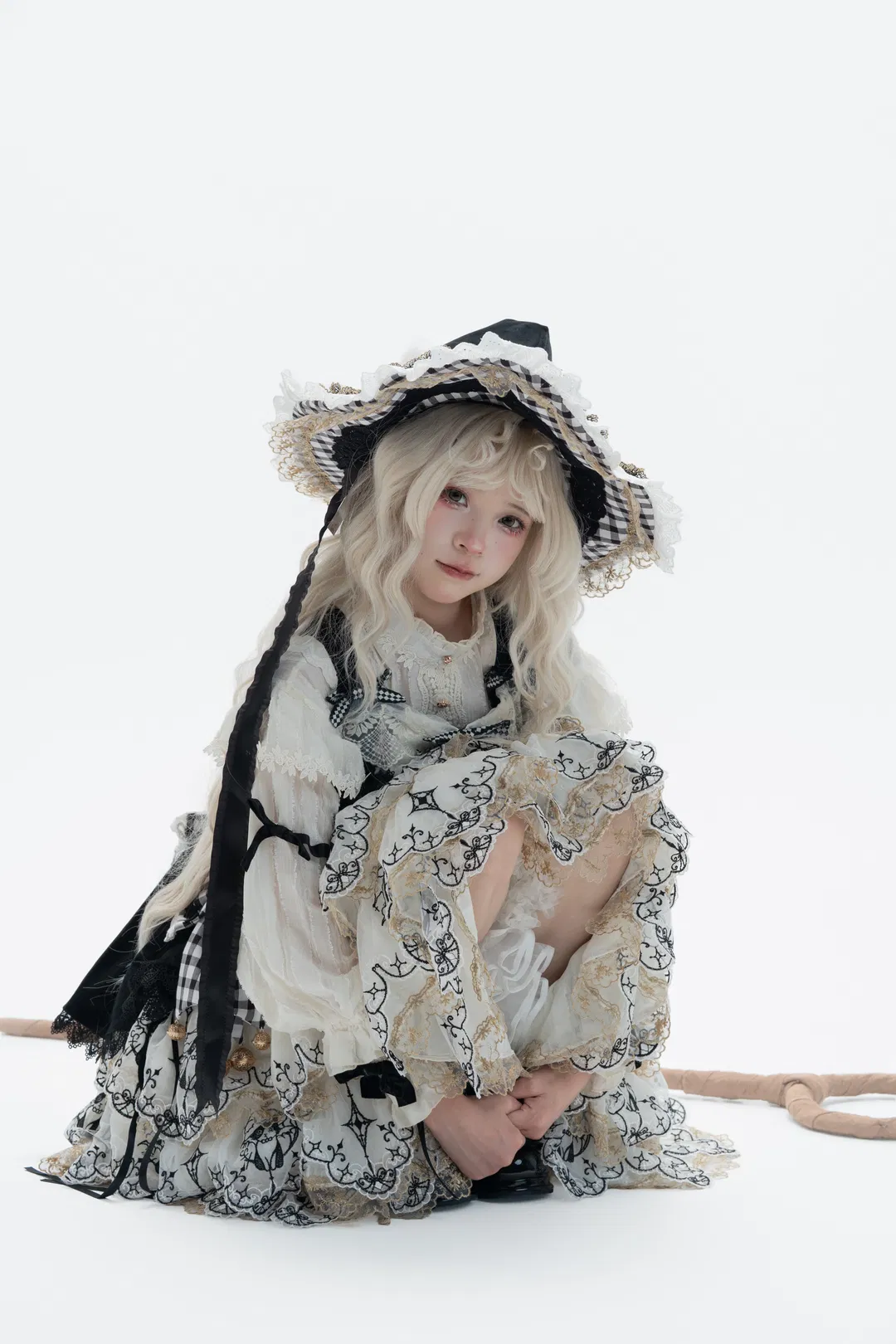 黑白格纹魔女Lolita，白棚人宠写真拍摄记录 - 第 8 张