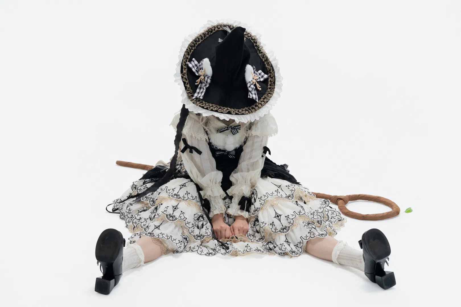 黑白格纹魔女Lolita，白棚人宠写真拍摄记录 - 第 9 张