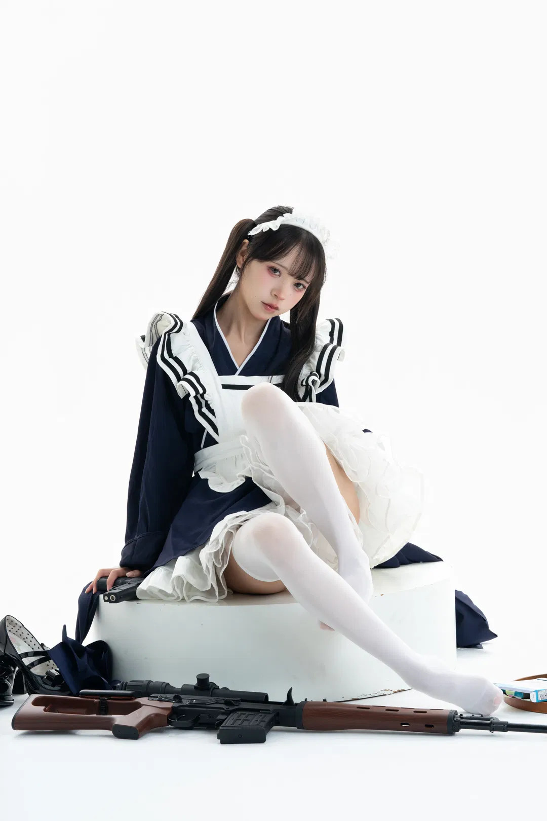白棚和风女仆装拍摄测试 这核心力量绝了 - 第 7 张