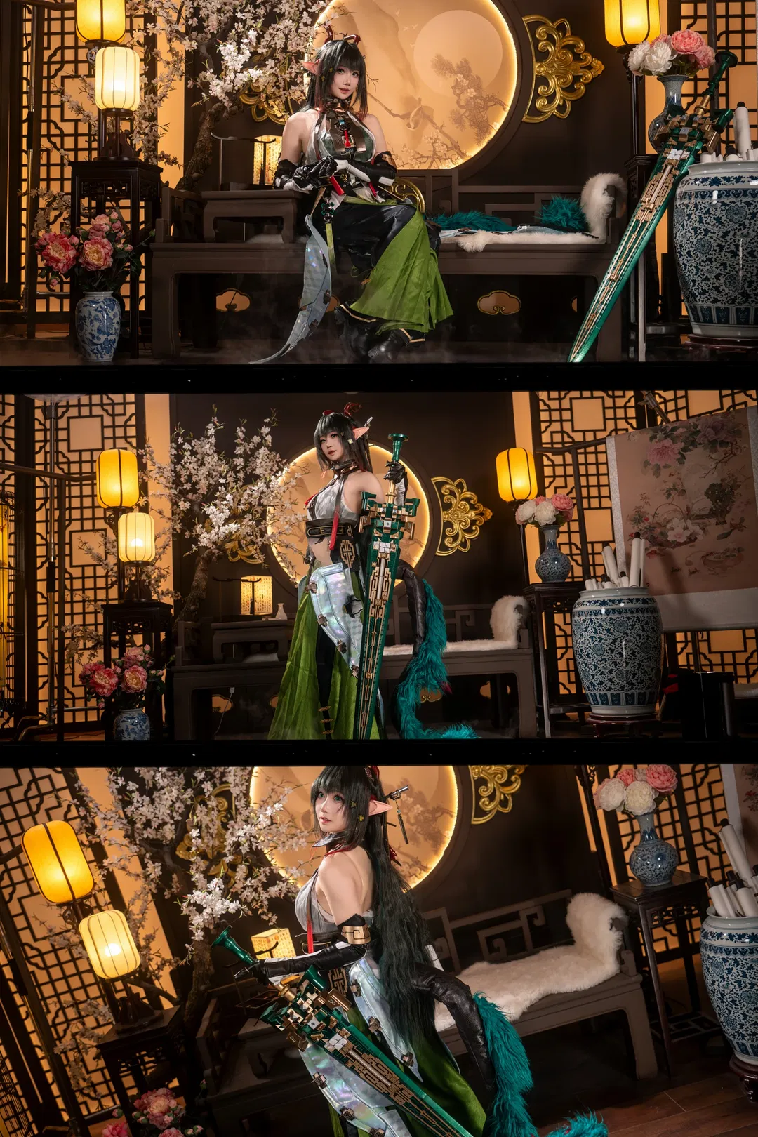 【庄方宜cos】明日方舟终末地国风巨剑少女的沉浸式演绎 - 第 1 张