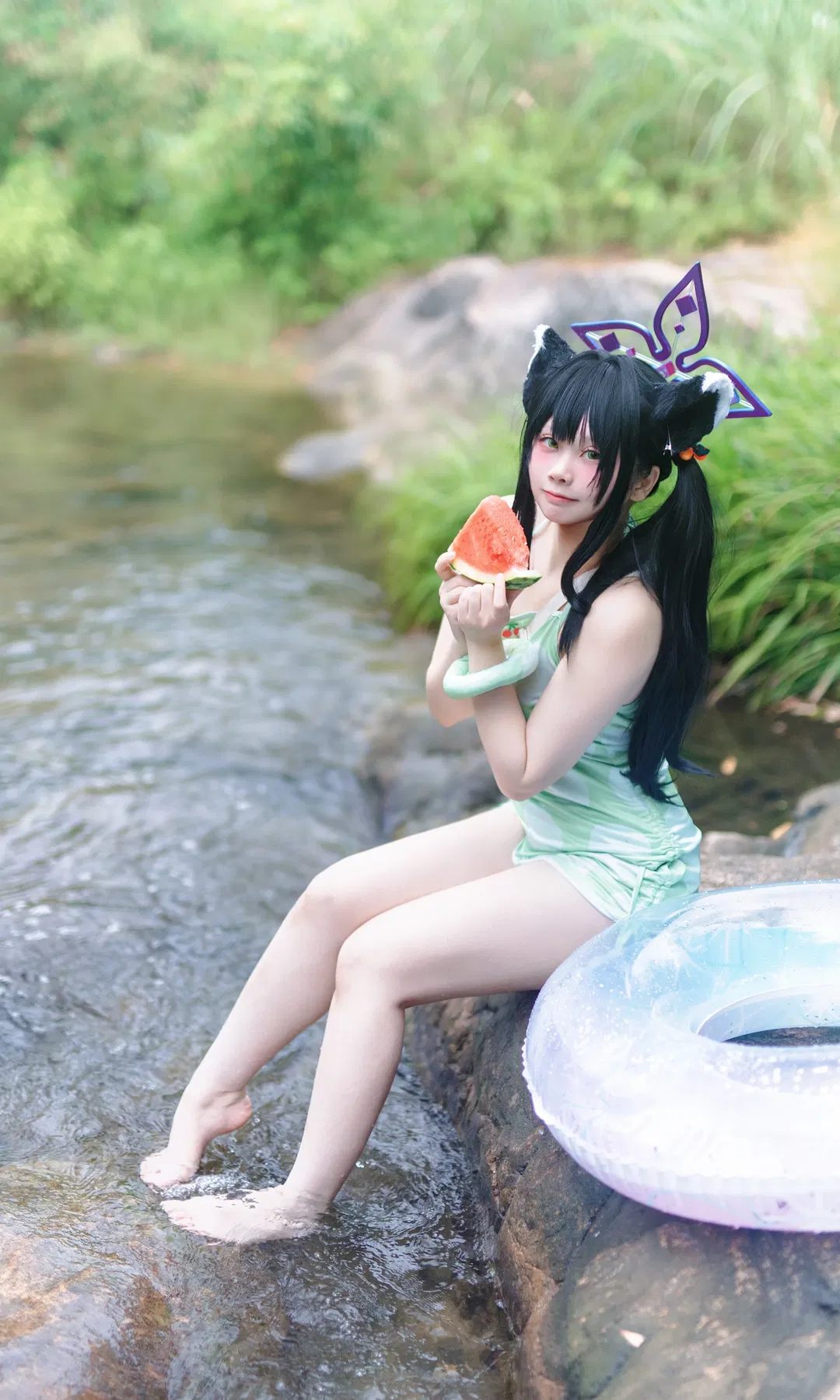 【春原瞬cos】迟到的夏日碎片，来溪边吃西瓜啦 - 第 3 张