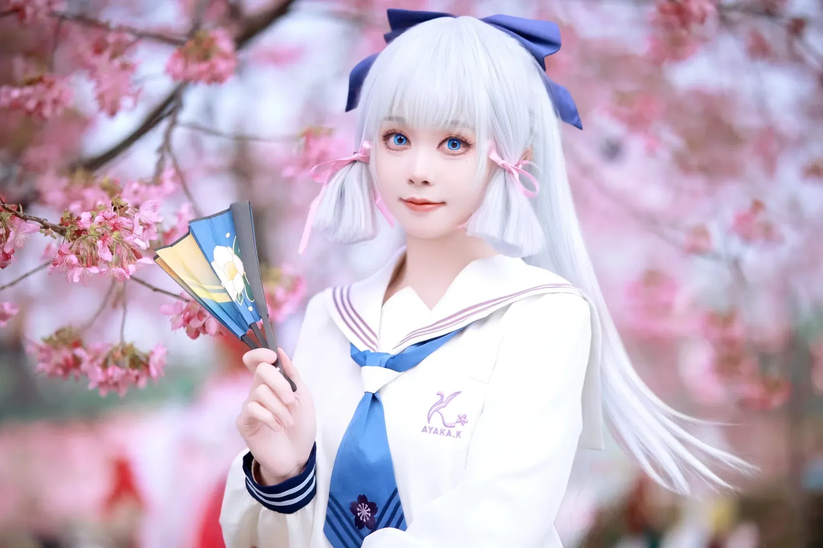 【神里绫华cos】樱花树下的春日水手服 - 第 2 张