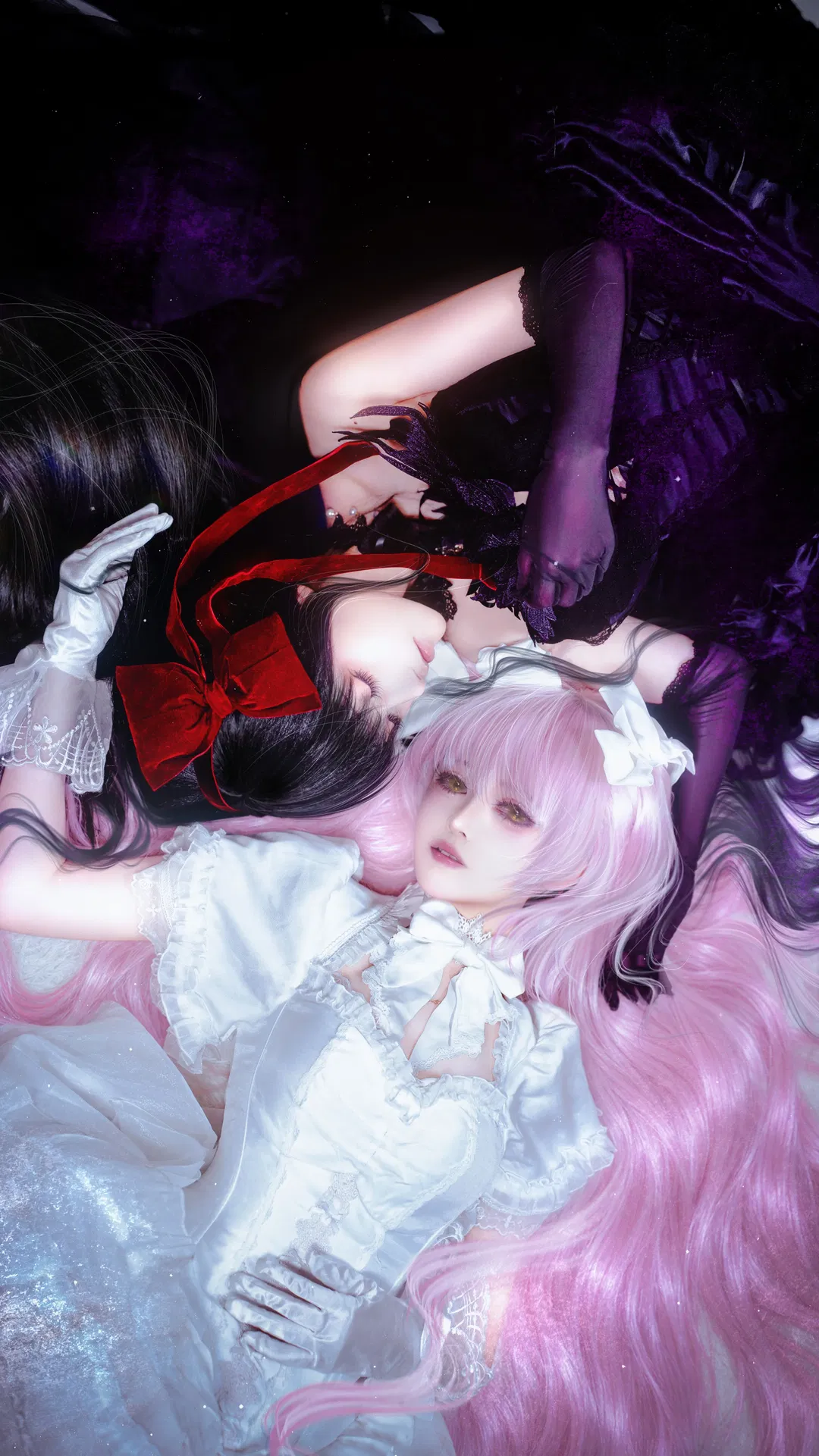 【鹿目圆cos】魔法少女小圆的暗夜双生，黑白交织的宿命感 - 第 1 张