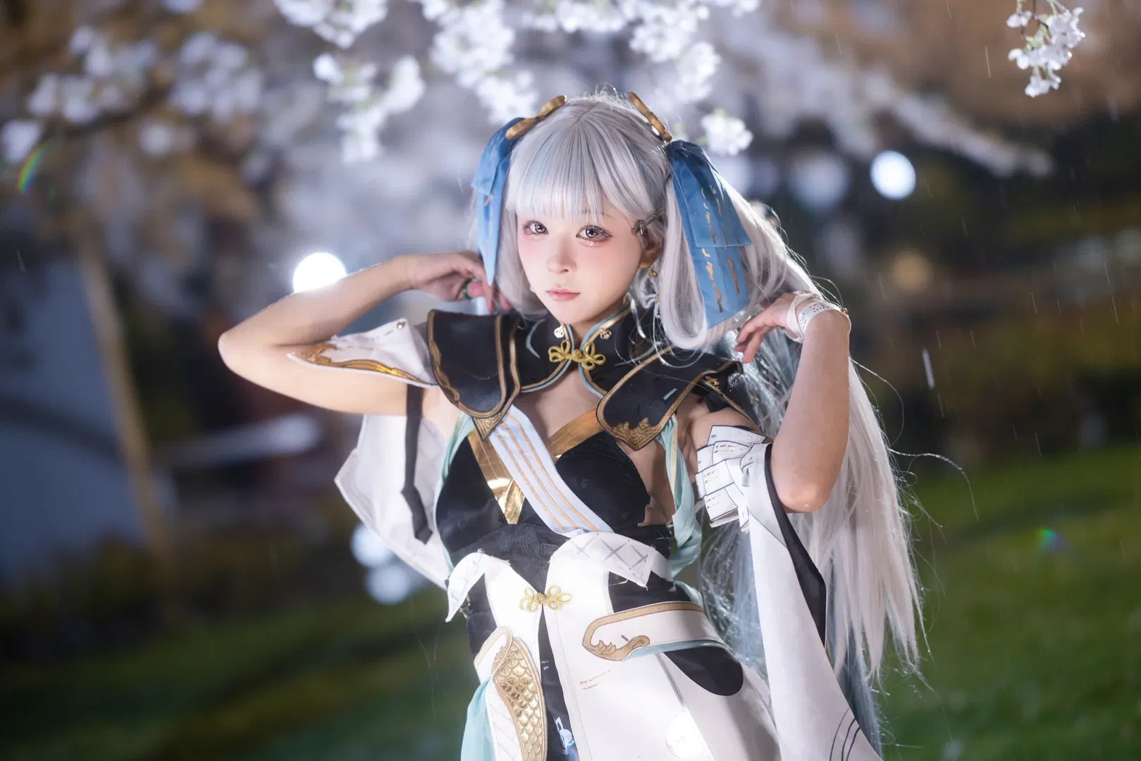 【今汐cos】鸣潮夜景樱花，细节考究的动态拍摄记录 - 第 6 张