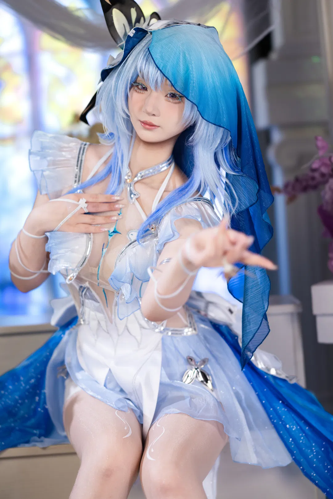 【守岸人cos】鸣潮清冷感拉满的蓝色幻梦 - 第 5 张