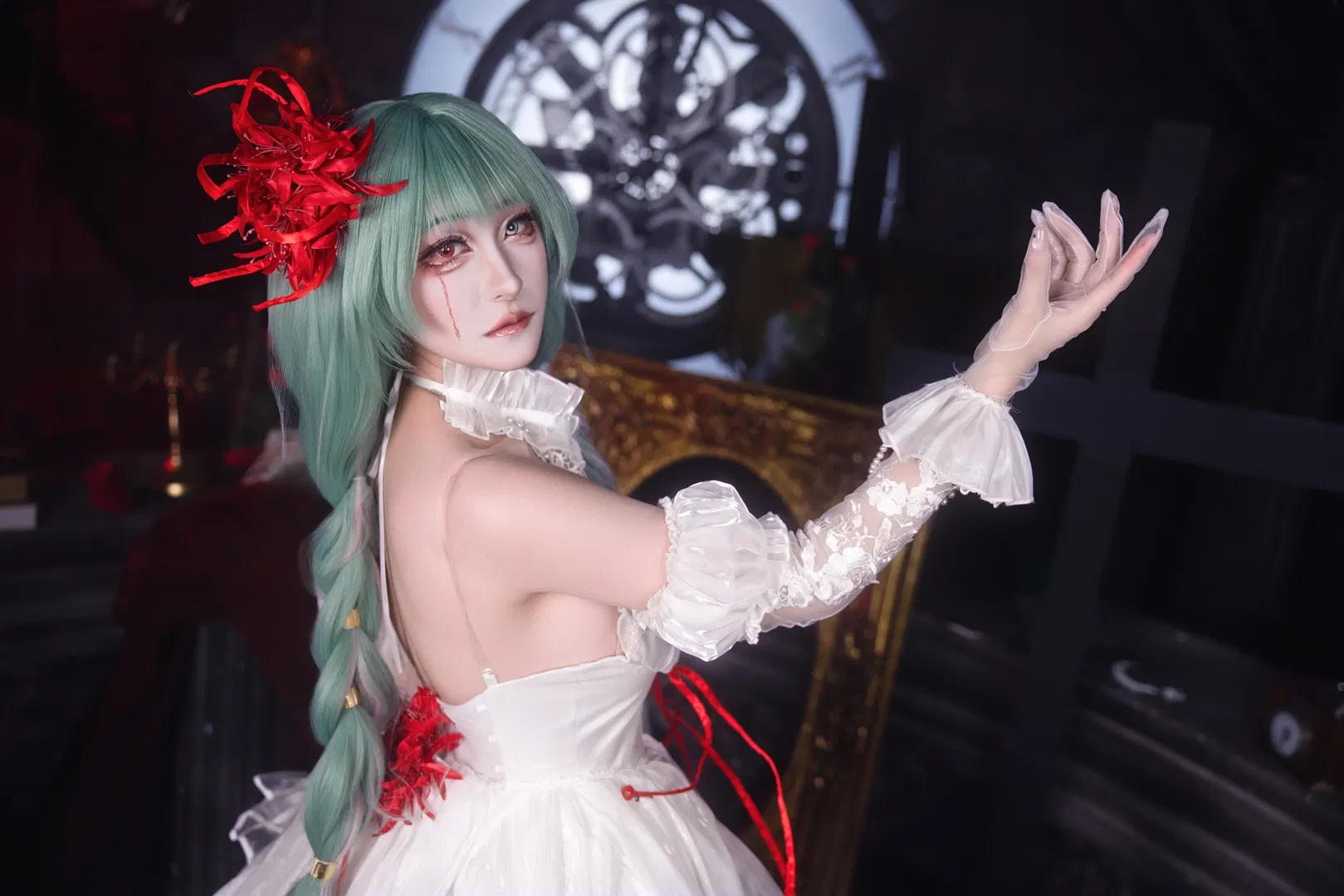 【弗洛洛cos】鸣潮 白裙与彼岸花的哥特乐章 - 第 9 张