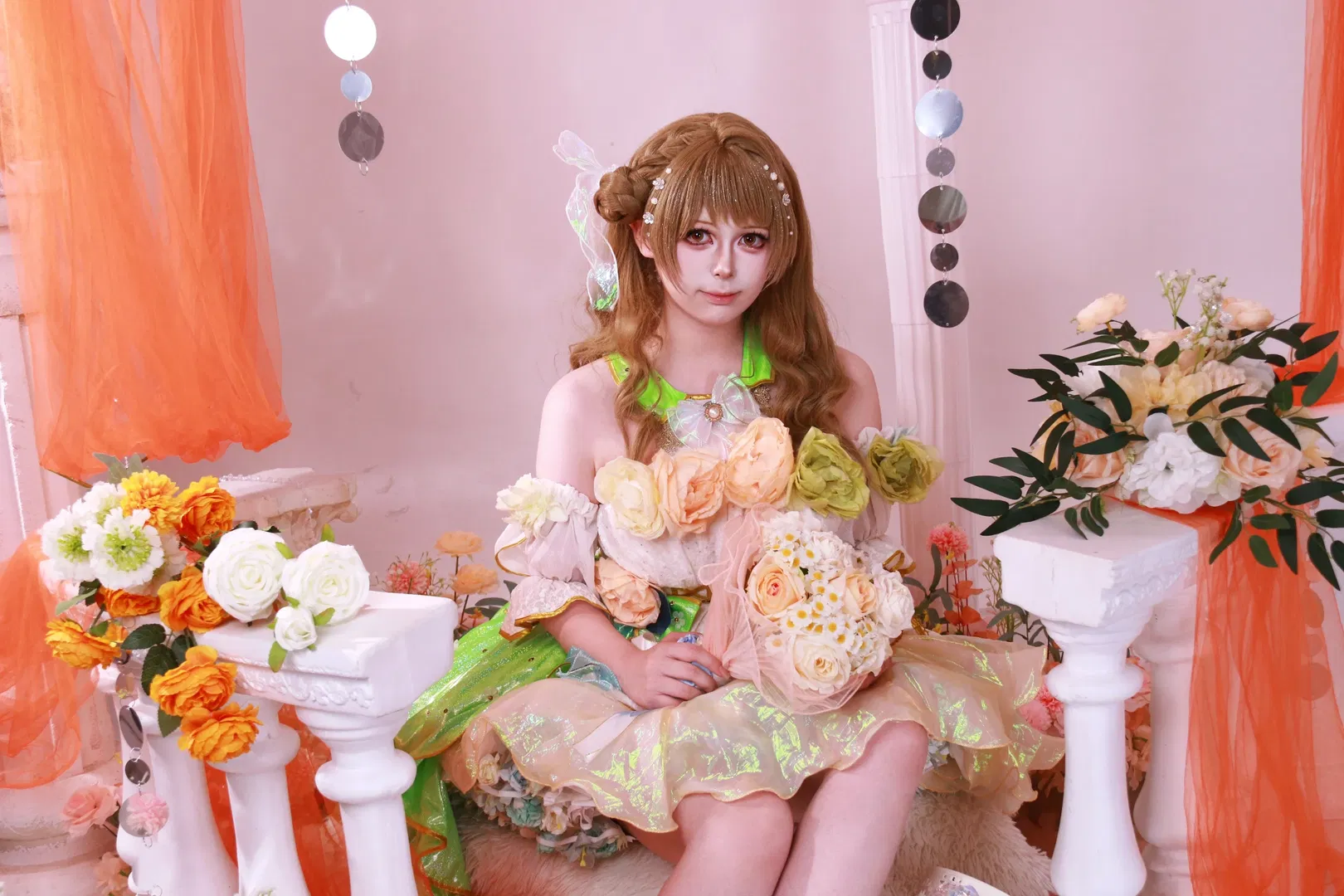 【南小鸟cos】Lovelive梦幻花朵洋装，光影下的闪耀时刻 - 第 2 张