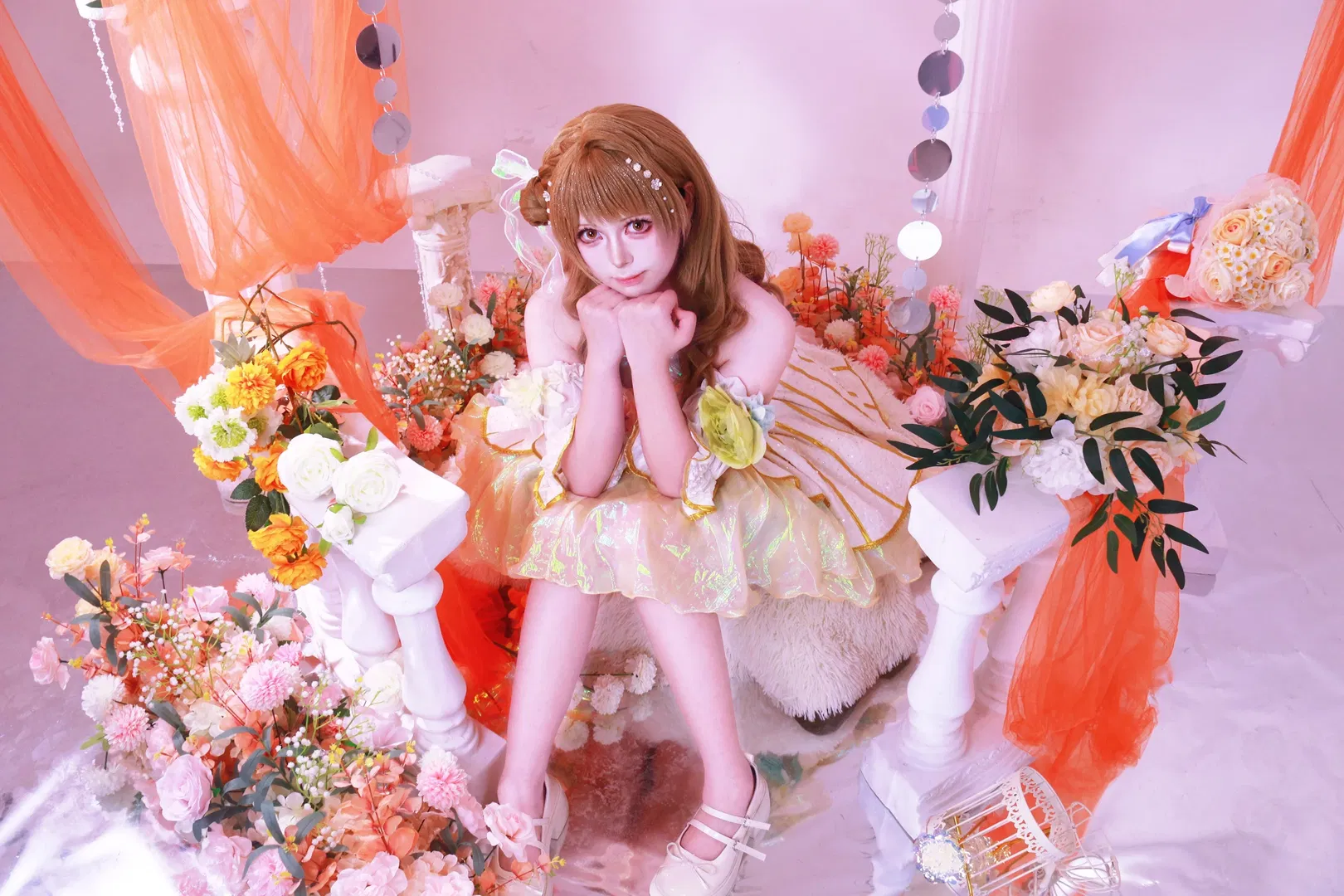 【南小鸟cos】Lovelive梦幻花朵洋装，光影下的闪耀时刻 - 第 3 张