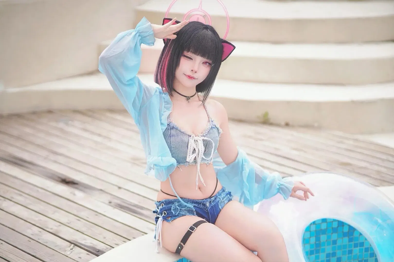 【杏山和纱cos】蔚蓝档案夏日泳装 - 第 6 张
