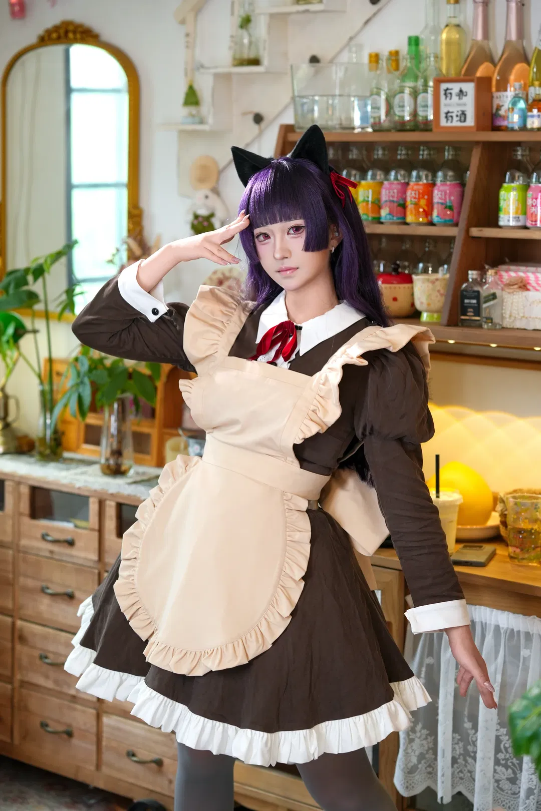 【五更琉璃cos】我的妹妹不可能这么可爱 复古酒馆里的黑猫女仆 - 第 1 张