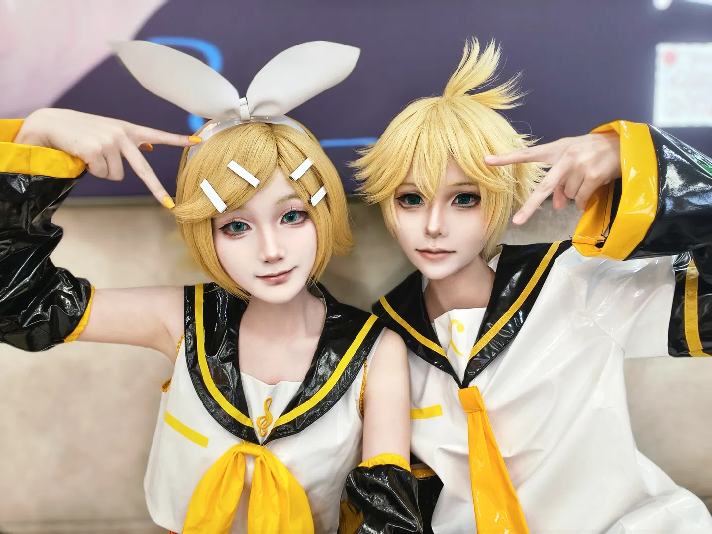 【镜音铃cos】和雾麟一起出的镜音双子水手服 - 第 3 张