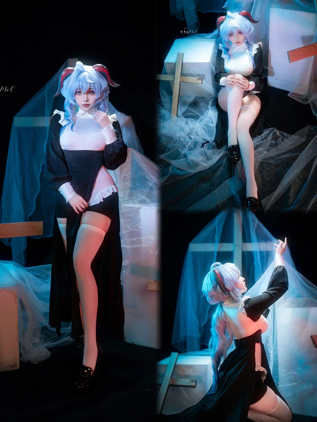 【甘雨cos】暗黑修女造型与蓝调棚拍记录 - 第 1 张