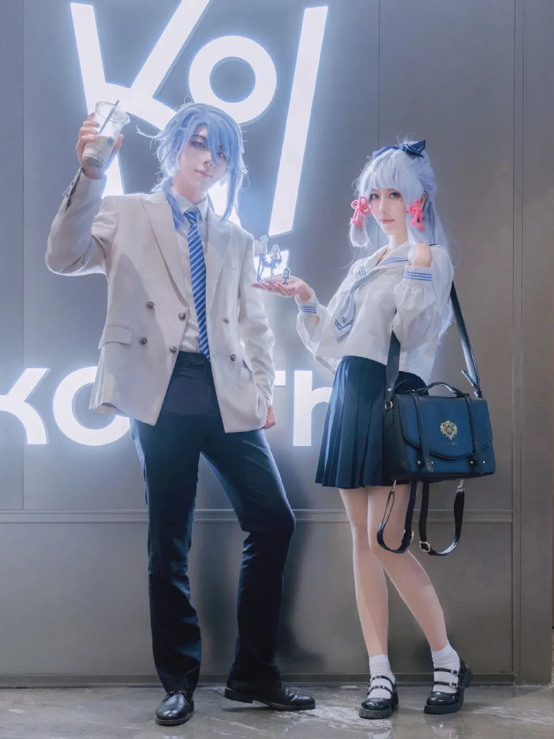 【神里绫华cos】和哥哥一起打卡商场，这套水手服太对味了 - 第 2 张