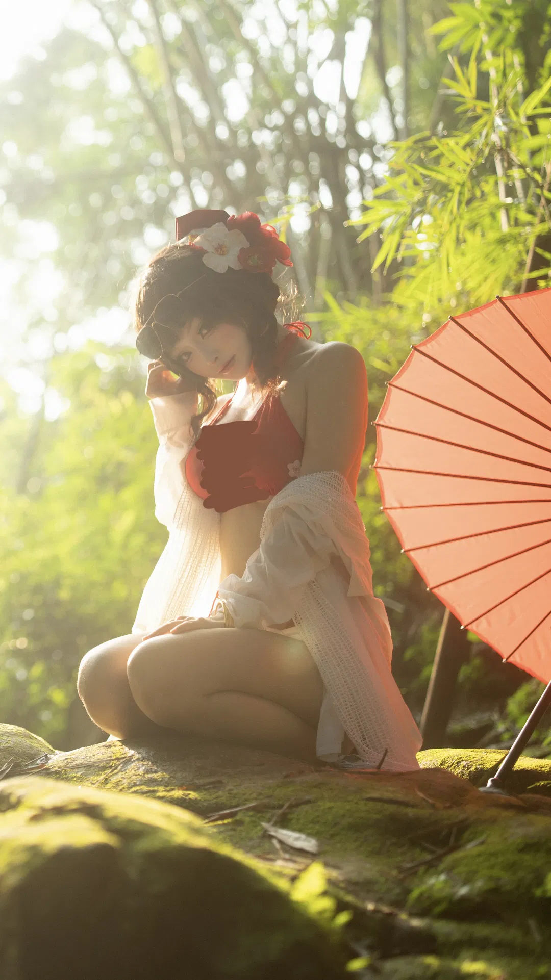 【樱花cos】nikke竹影婆娑下的泳装樱花 - 第 1 张