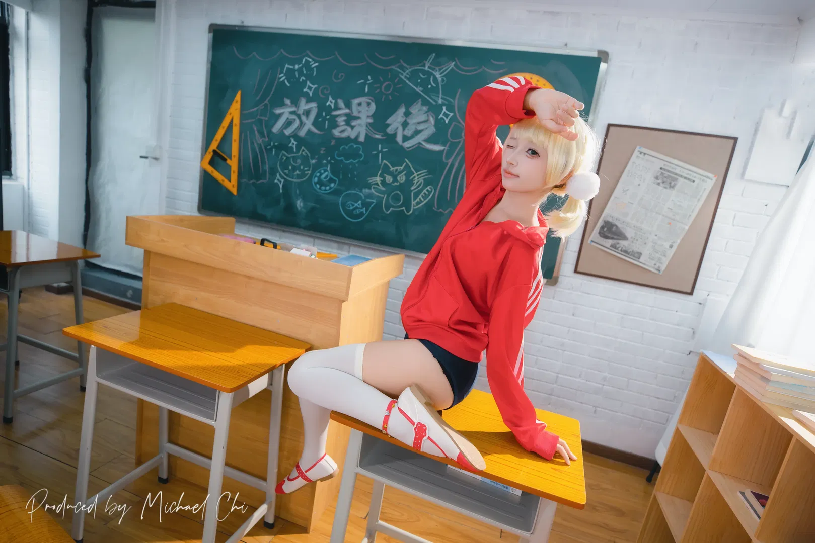 【时雨羽衣cos】教室里的红白运动服与放学后的少女 - 第 7 张