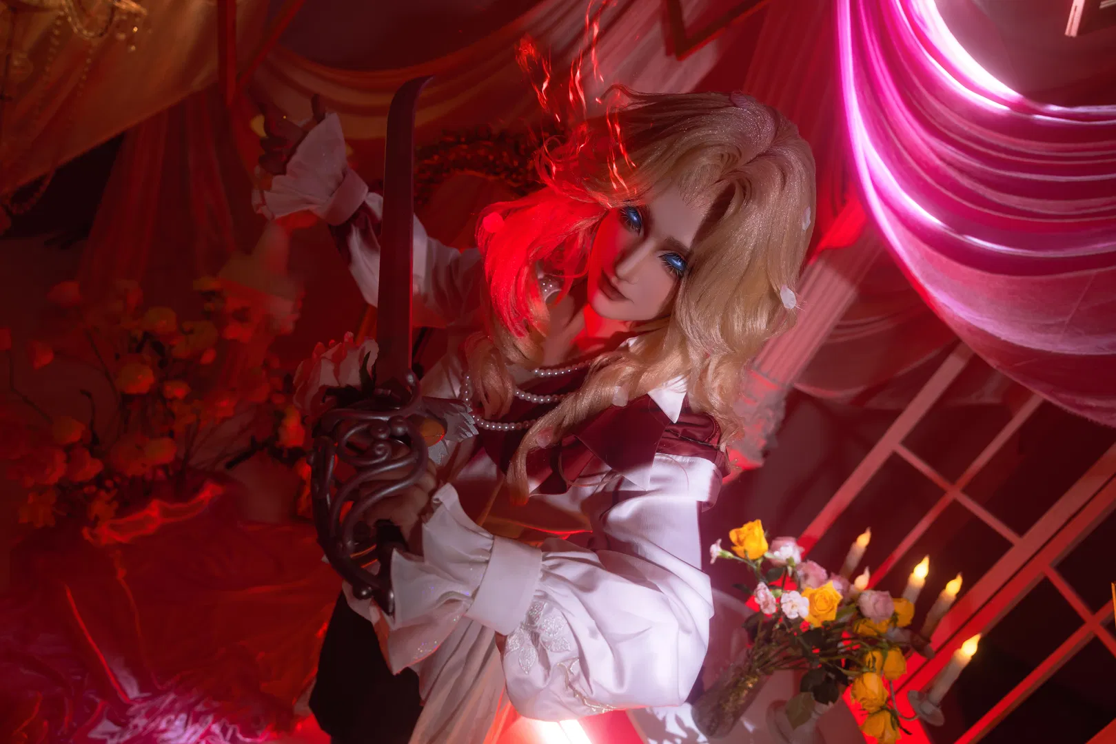 【约瑟夫cos】第五人格 红纱帷幔下的优雅与锋芒 - 第 3 张