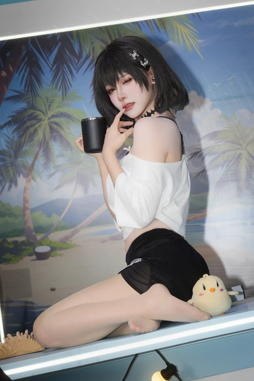 碧蓝航线海滩风cos，黑发红瞳的夏日氛围感 - 第 3 张