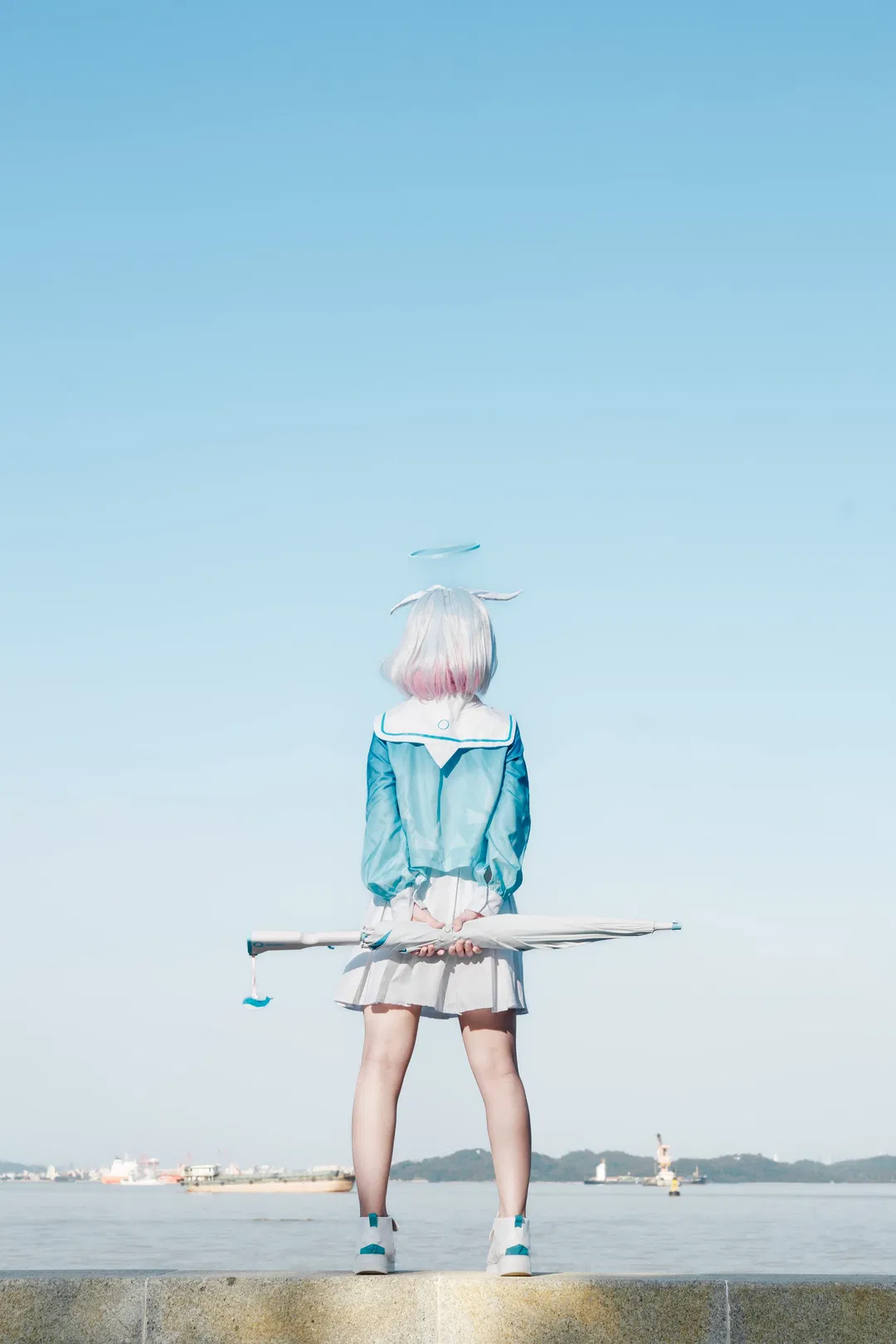 【阿羅娜cos】南沙海邊捕捉蔚藍檔案的藍色光影 - 第 1 張