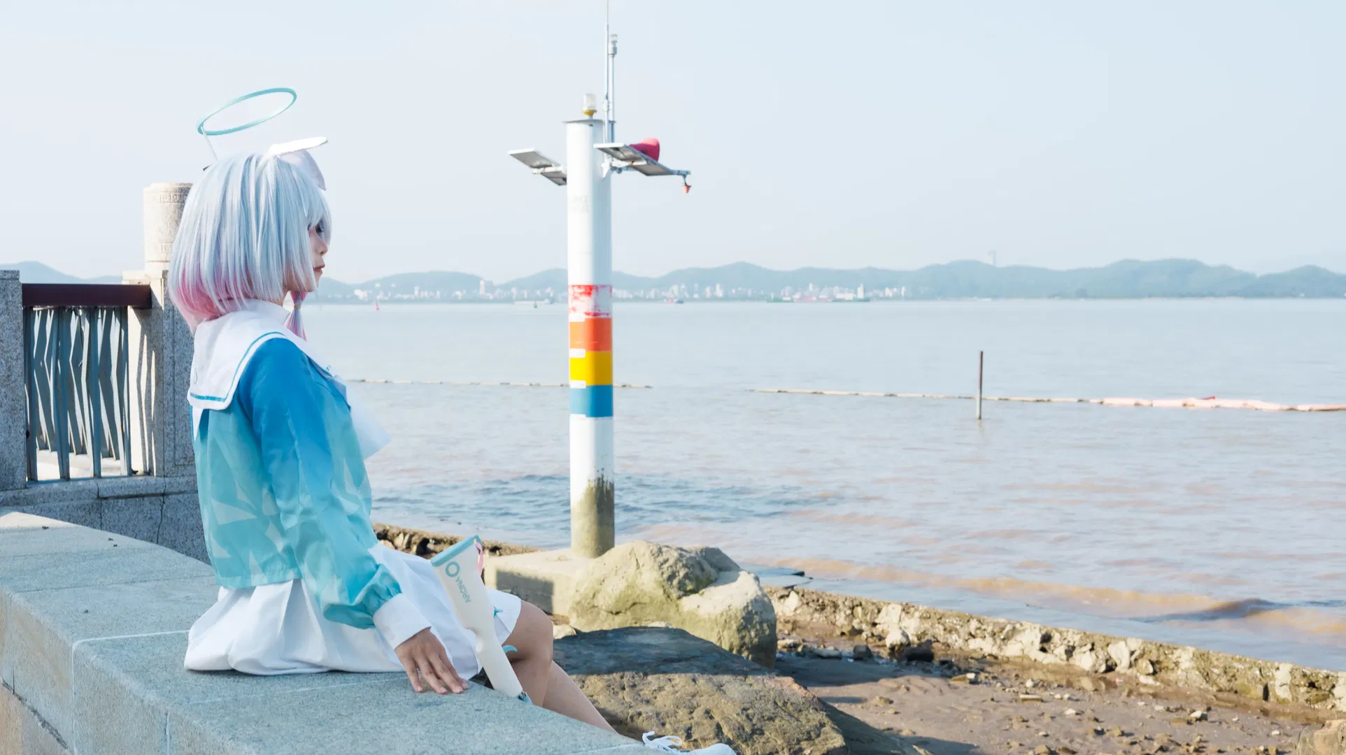 【阿羅娜cos】南沙海邊捕捉蔚藍檔案的藍色光影 - 第 5 張