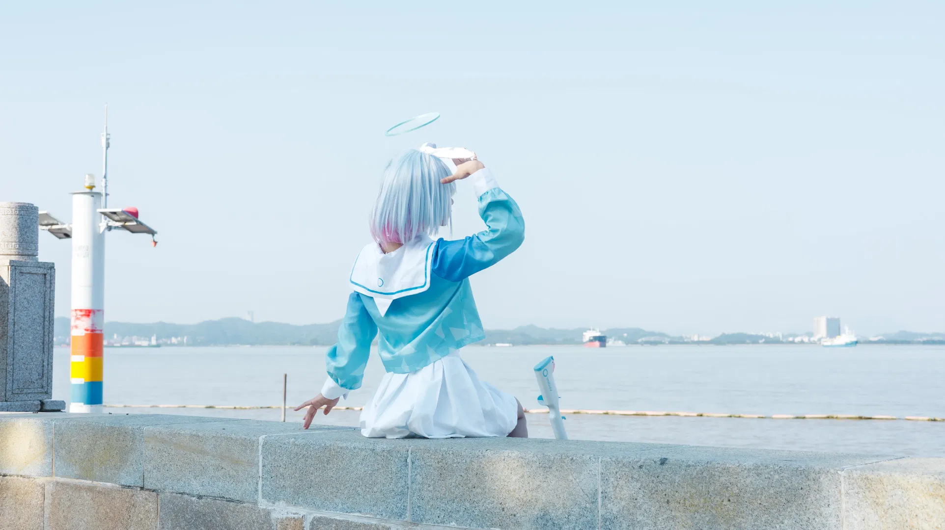 【阿羅娜cos】南沙海邊捕捉蔚藍檔案的藍色光影 - 第 6 張