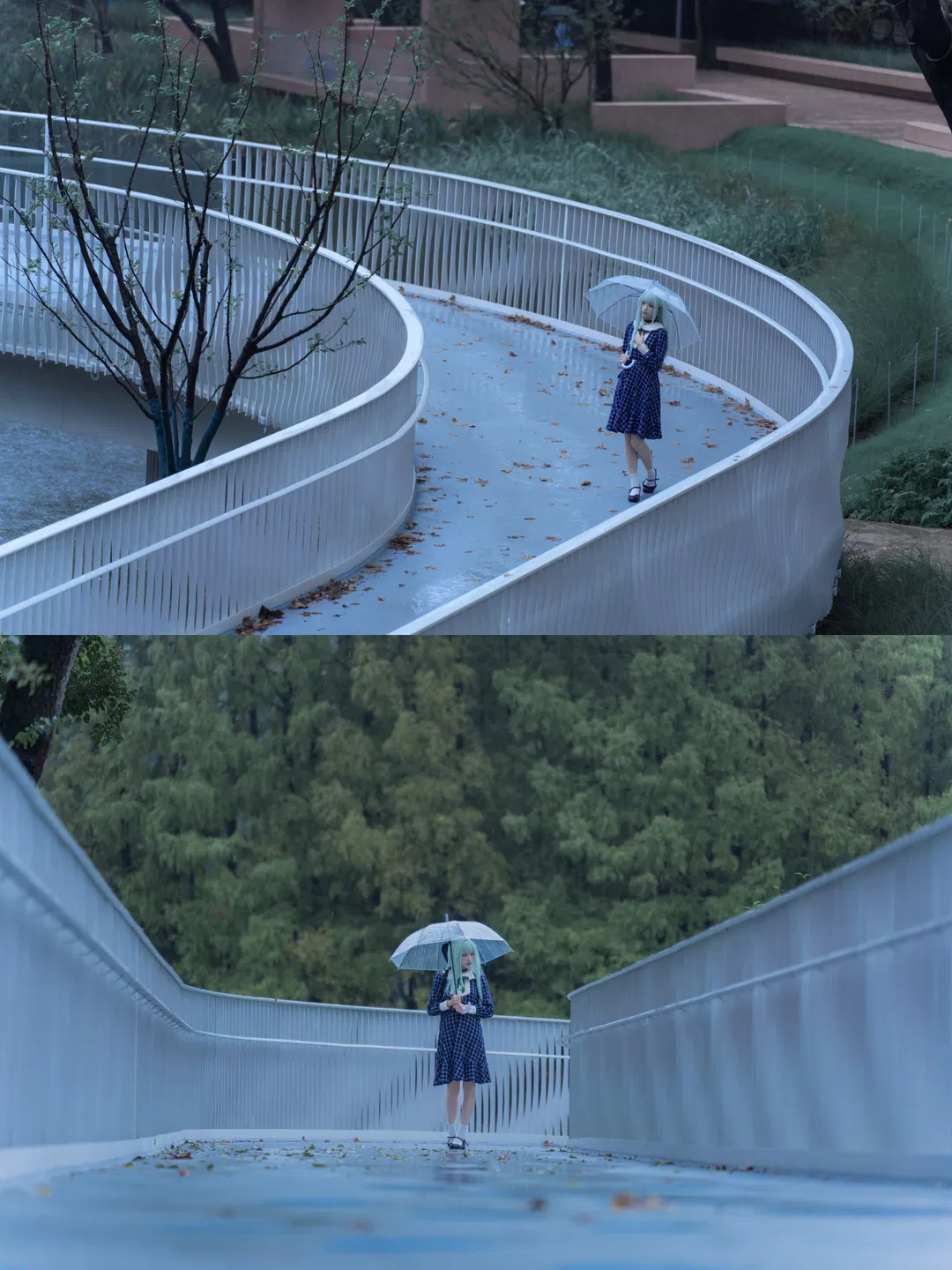 【若葉睦cos】mujica雨天氛圍感，揹著琴盒撐傘的冷感少女 - 第 10 張