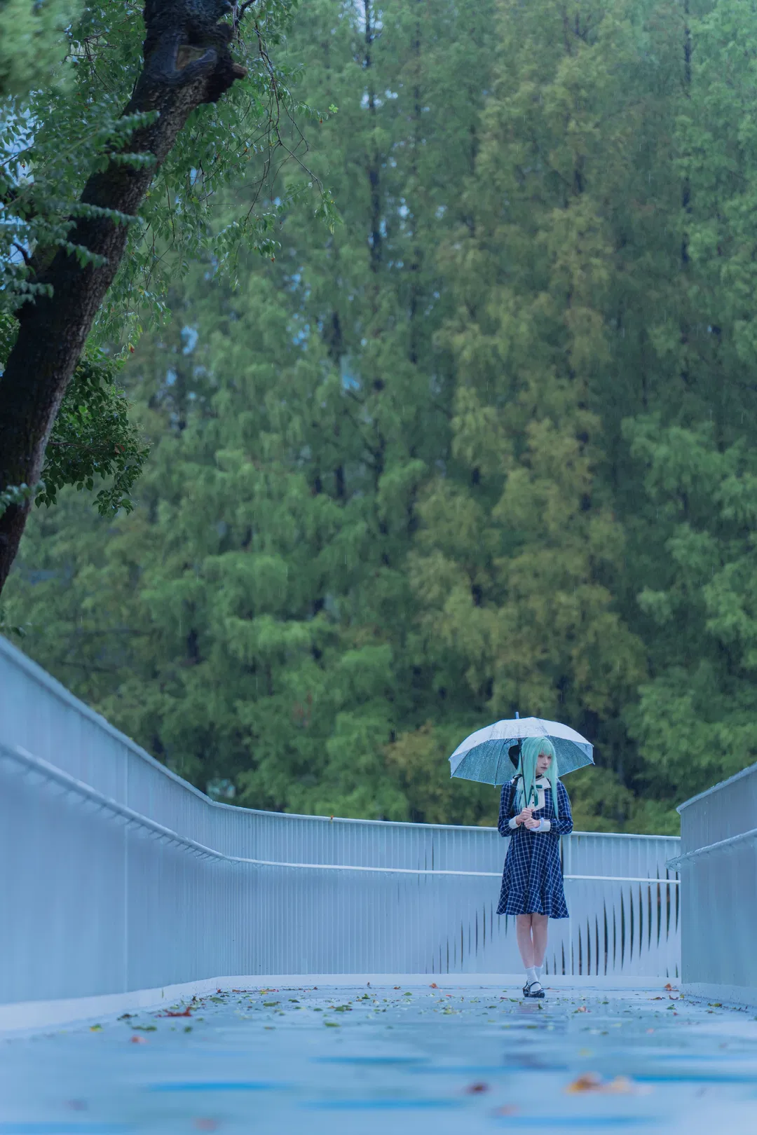 【若葉睦cos】mujica雨天氛圍感，揹著琴盒撐傘的冷感少女 - 第 11 張