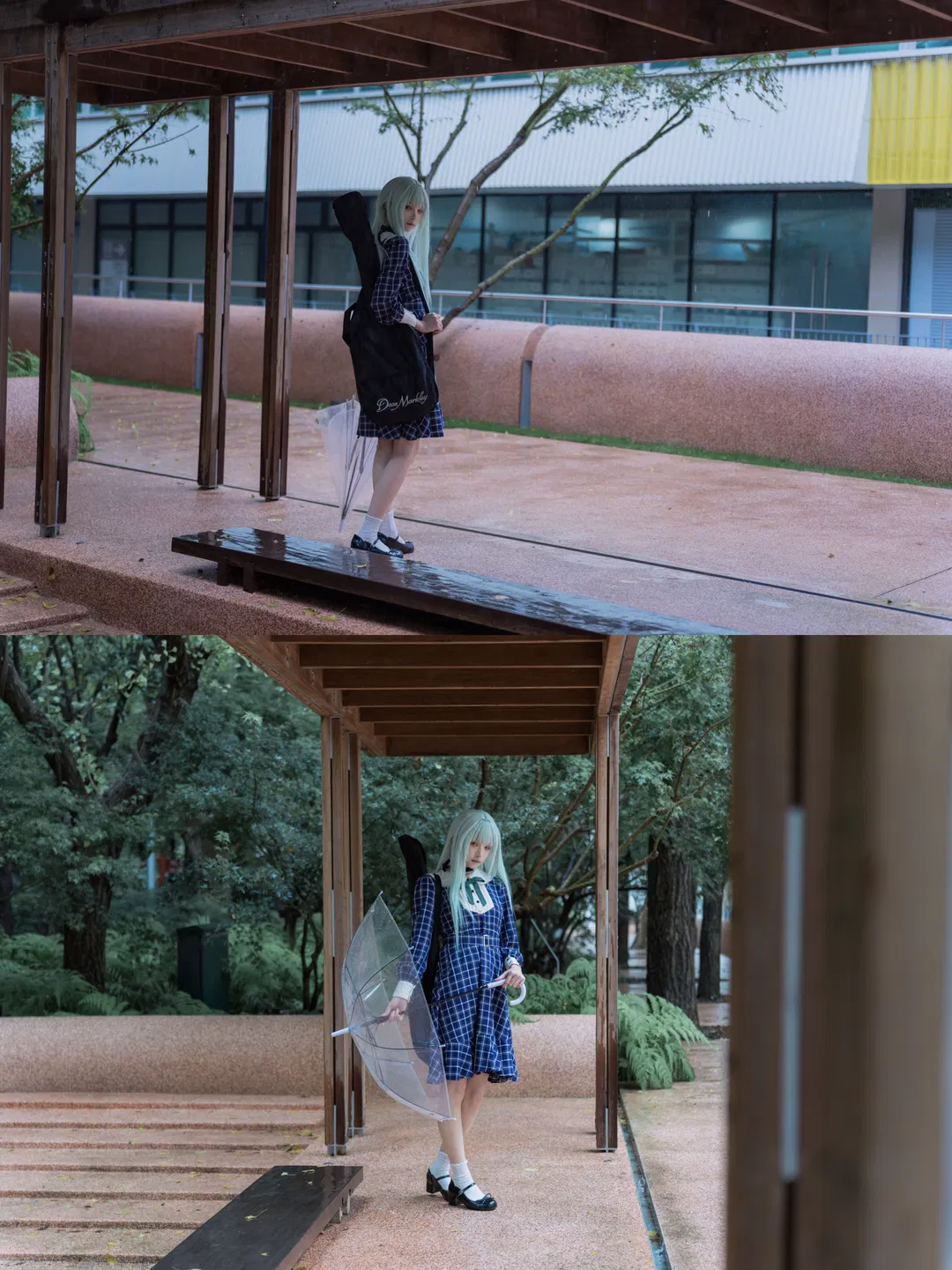【若葉睦cos】mujica雨天氛圍感，揹著琴盒撐傘的冷感少女 - 第 2 張