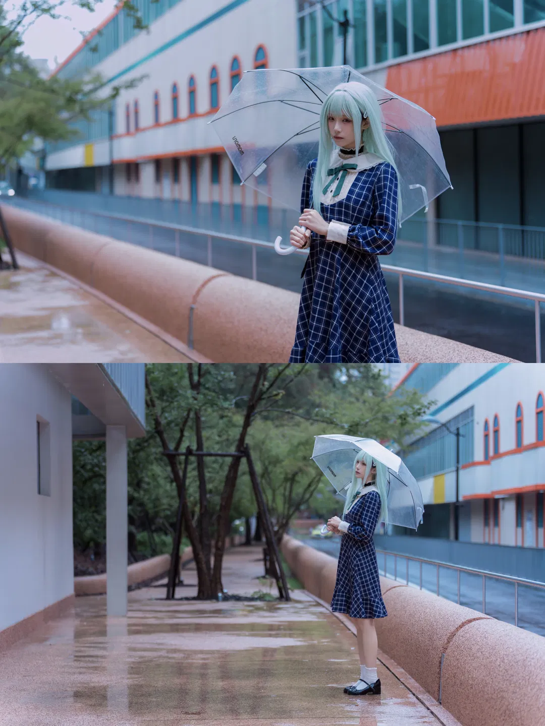 【若葉睦cos】mujica雨天氛圍感，揹著琴盒撐傘的冷感少女 - 第 4 張