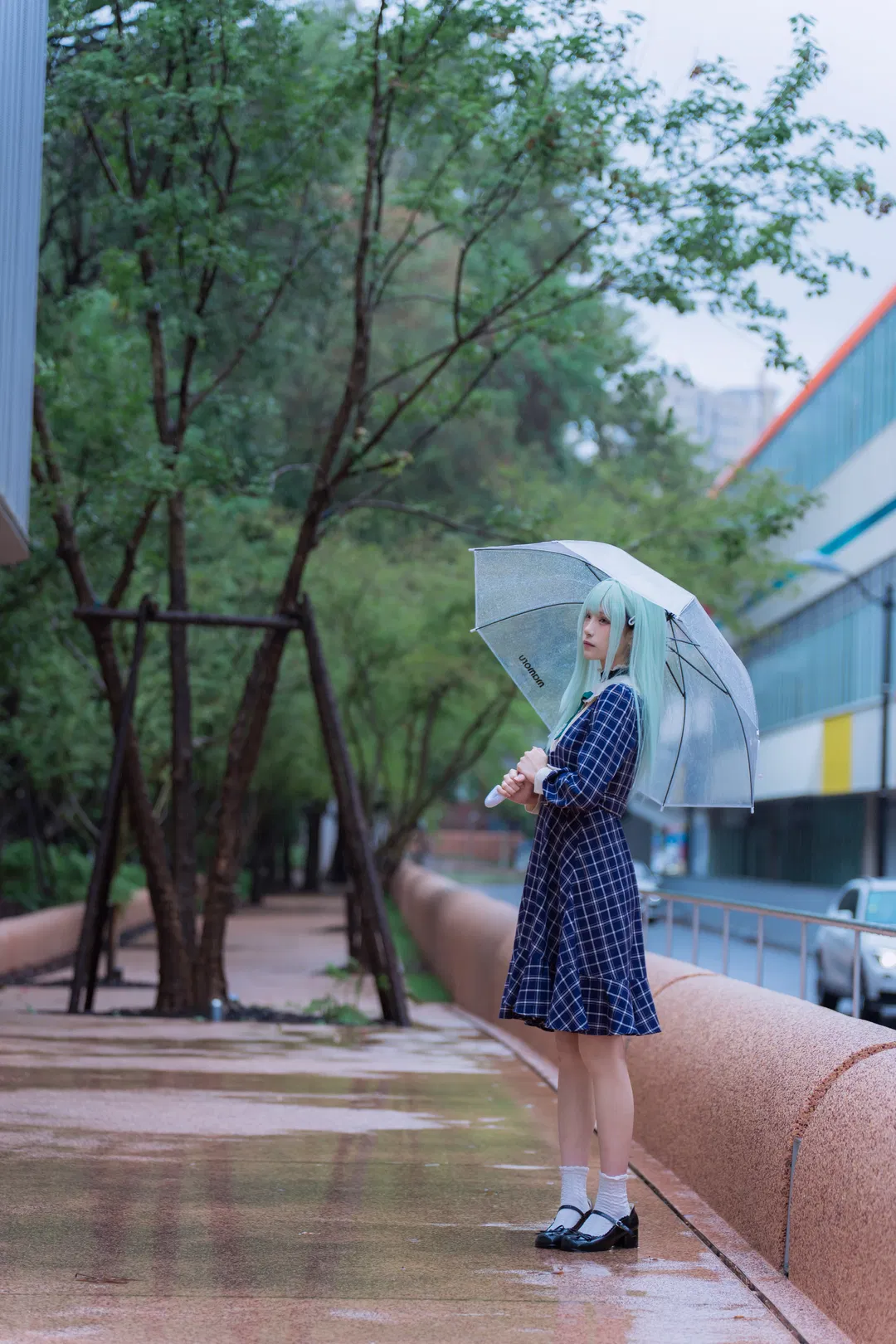 【若葉睦cos】mujica雨天氛圍感，揹著琴盒撐傘的冷感少女 - 第 5 張