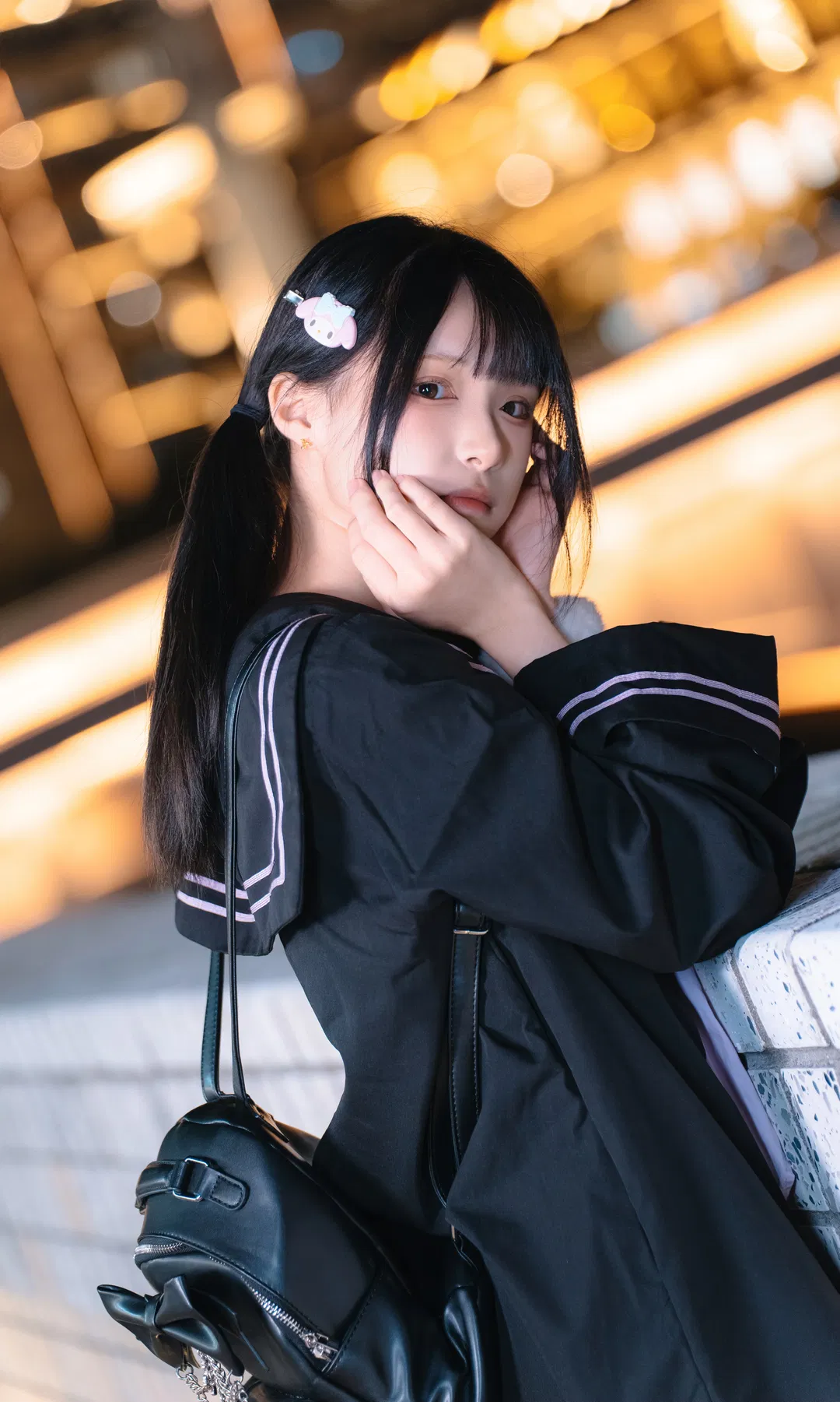 夜游圆明园路的JK水手服街拍 - 第 4 张