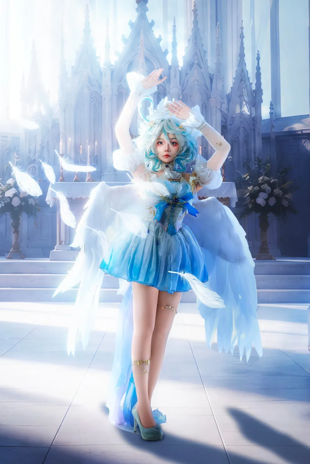 【芙寧娜cos】原神芙寧娜與芙卡洛斯的純白教堂幻想 - 第 1 張