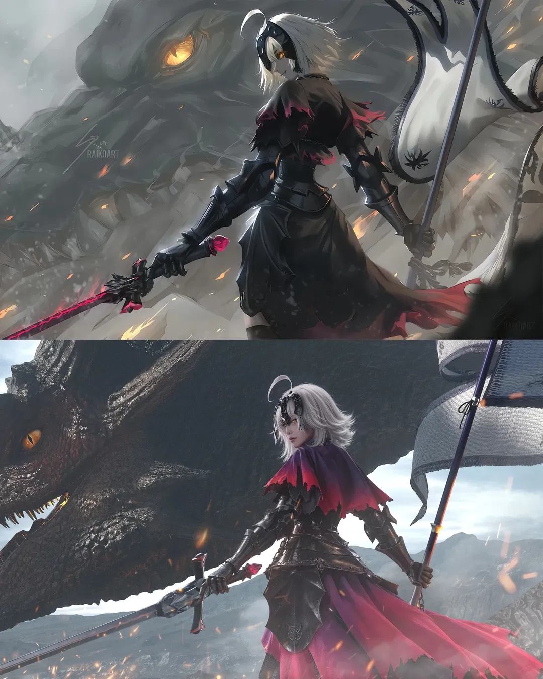 【黑贞德cos】fate FGO 暗黑骑士与巨龙的史诗感正片 - 第 1 张