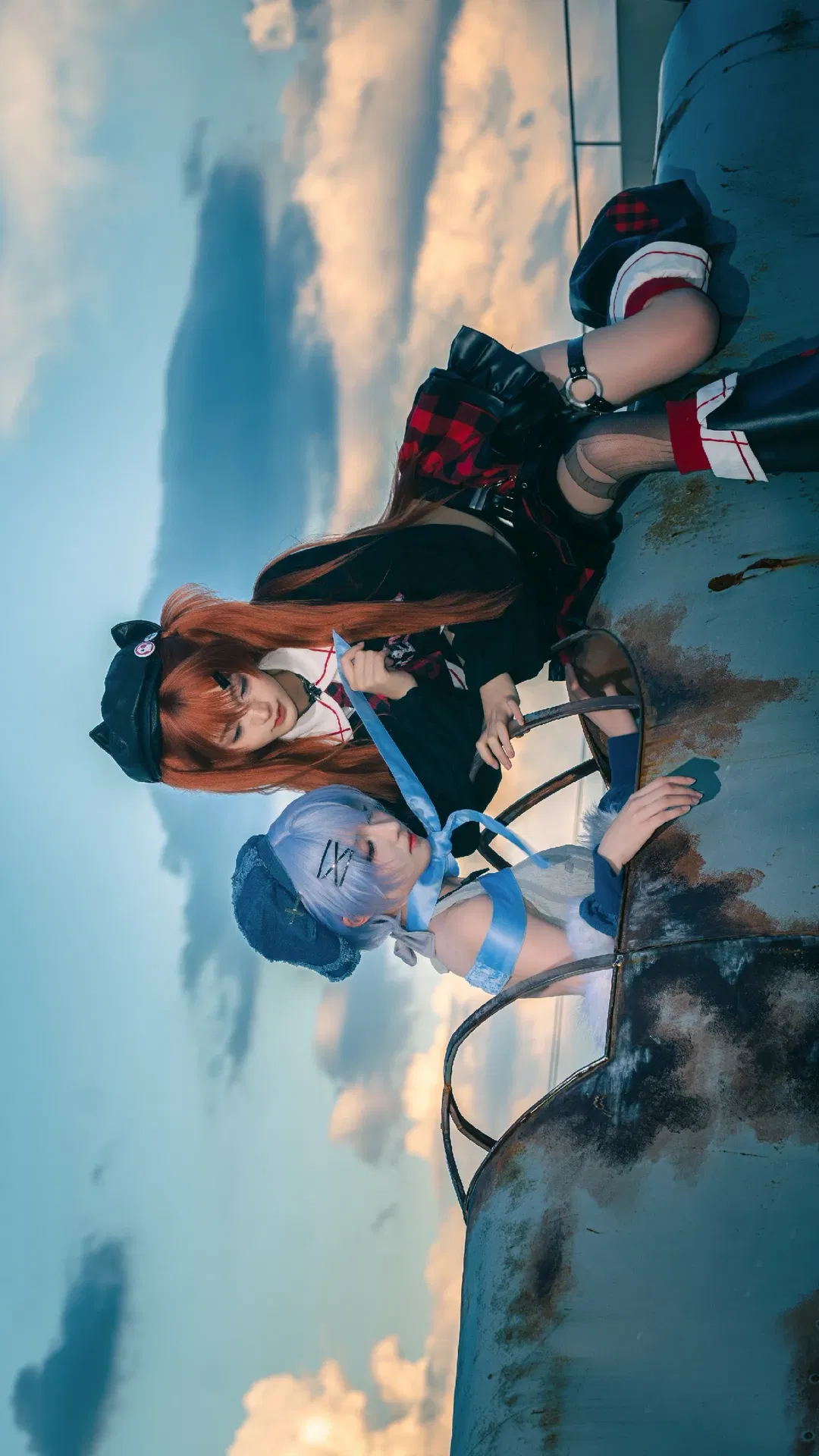 【明日香cos】EVA私设双人组，废墟上的红蓝交织 - 第 2 张