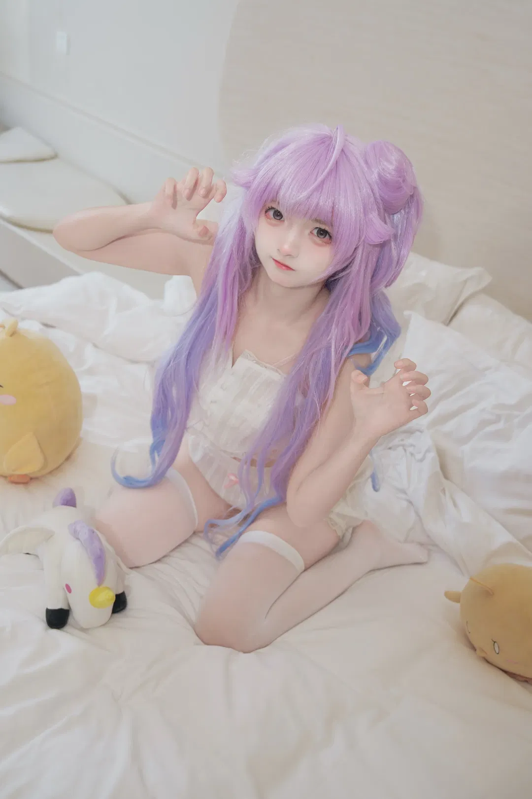 【独角兽cos】碧蓝航线里的宅家白丝睡衣时刻 - 第 3 张