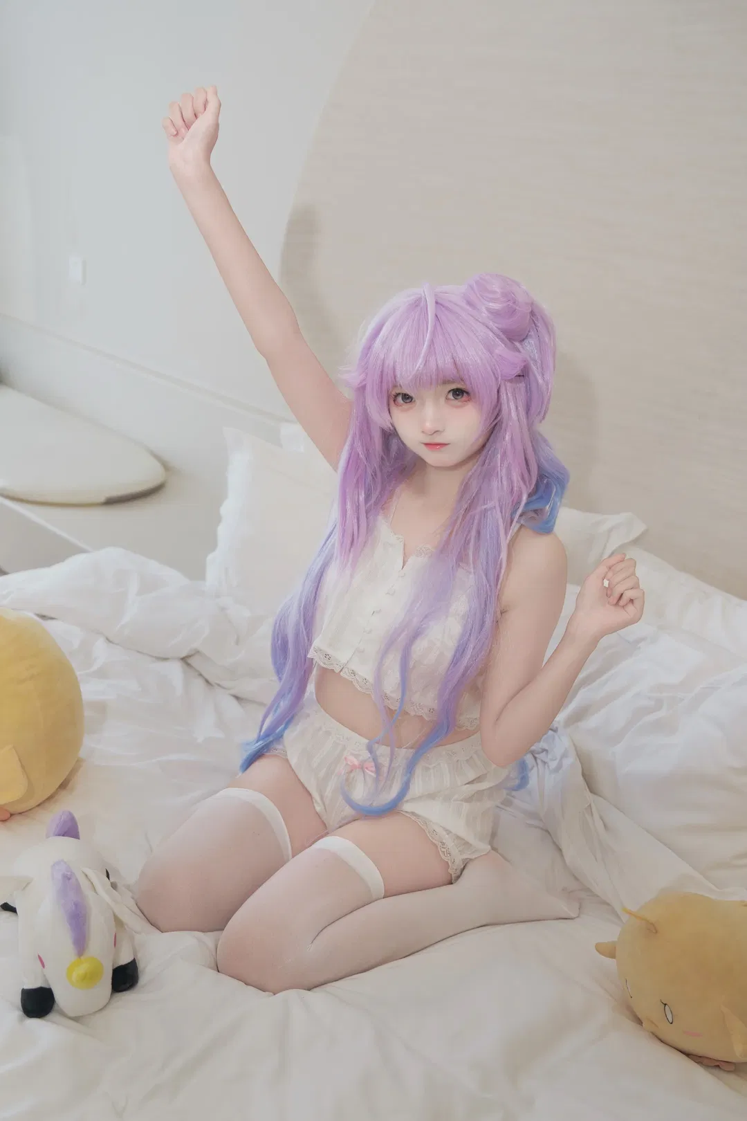 【独角兽cos】碧蓝航线里的宅家白丝睡衣时刻 - 第 4 张