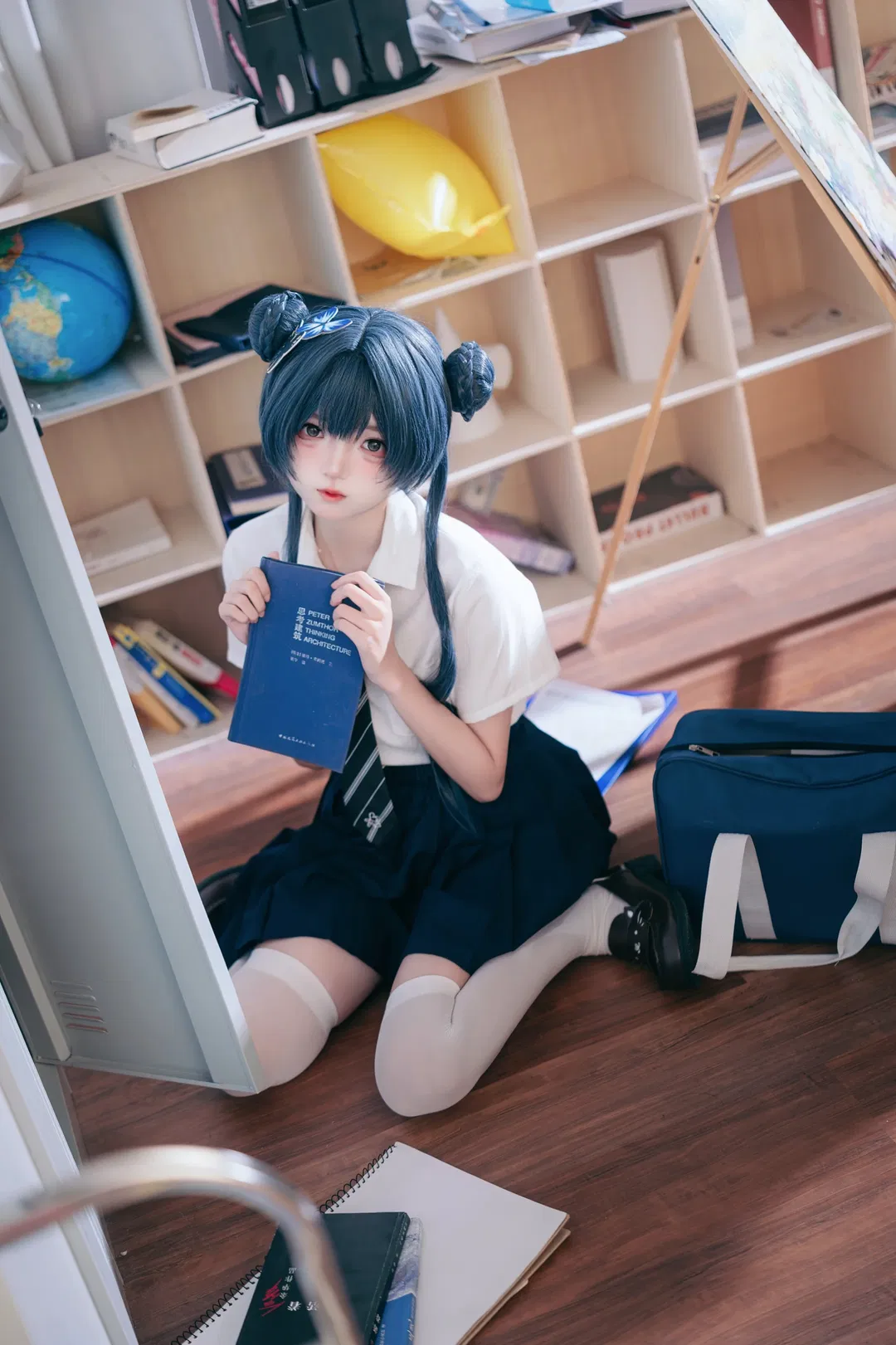 【妃咲cos】碧蓝航线妃咲的教室白丝制服拍摄记录 - 第 2 张
