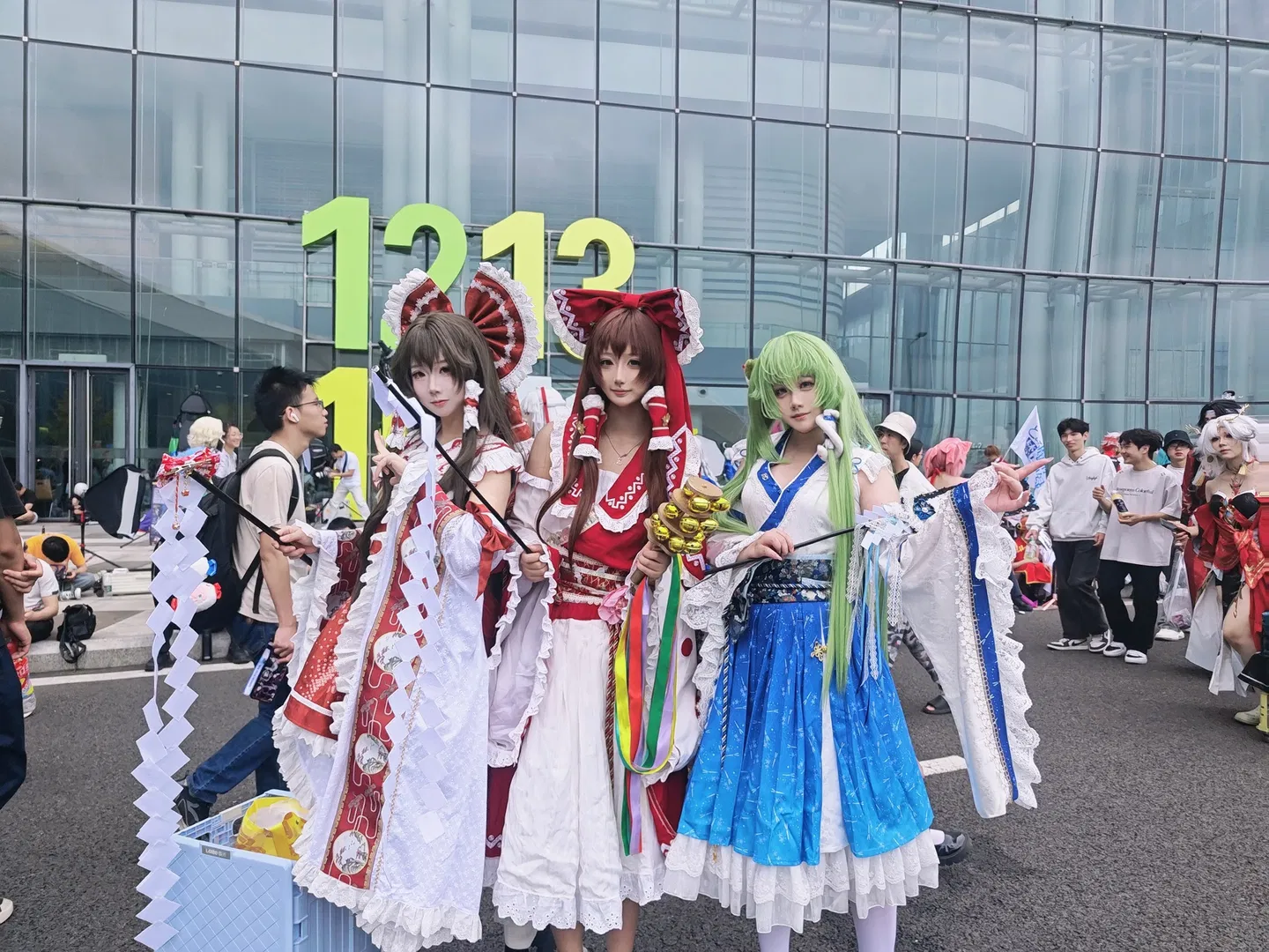 【东风谷早苗cos】东方Project世界线漫展，绿发白丝元气集邮 - 第 7 张