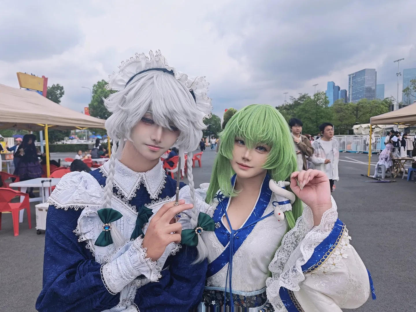 【东风谷早苗cos】东方Project世界线漫展，绿发白丝元气集邮 - 第 8 张