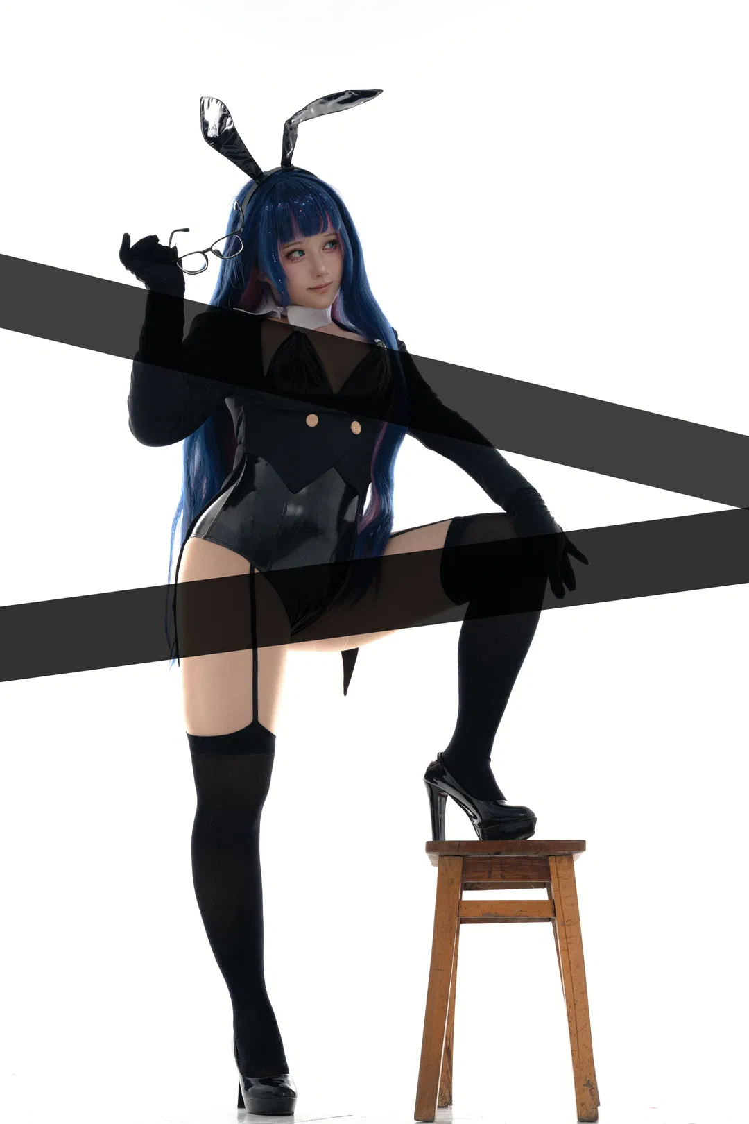 【stocking cos】吊带袜天使 经典黑兔女郎动作参考 - 第 3 张