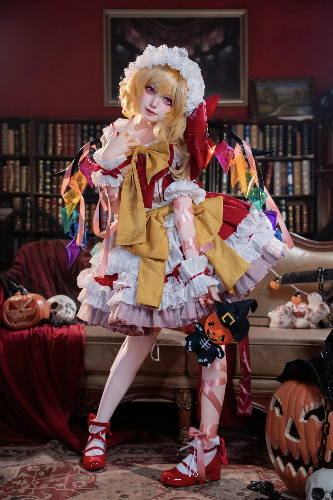【芙兰朵露cos】东方project二设万圣节，小恶魔的糖果准备好了吗 - 第 1 张